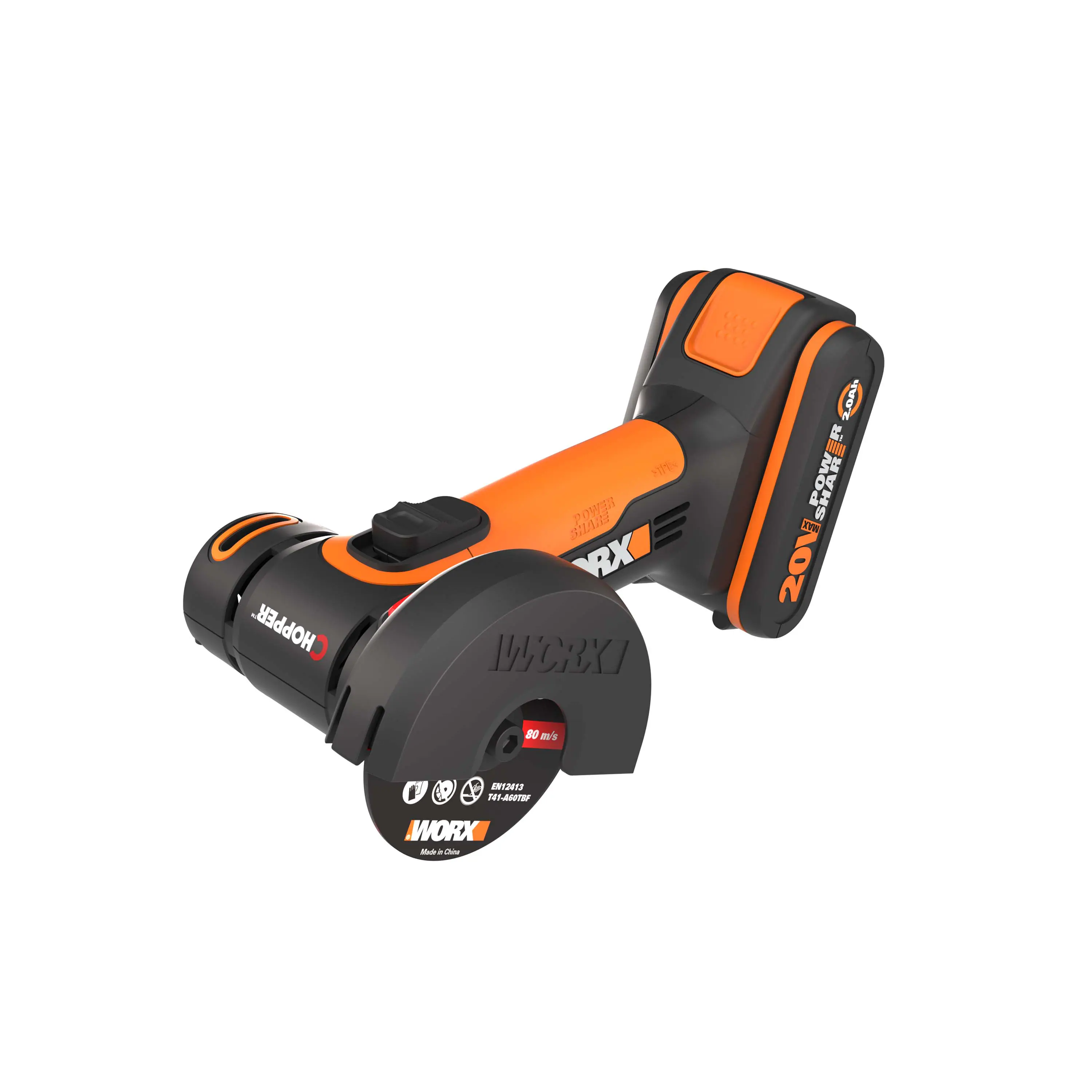 Worx Mini Akku-Winkelschleifer Chopper WX801 20 V inkl. Akku 2 Ah & Ladegerät