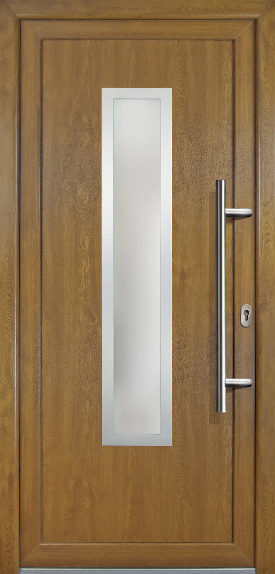 Meeth Haustür Signum PVC Exclusiv PVC Modell 32 88 x 200 cm, DIN rechts, weiß/golden Oak