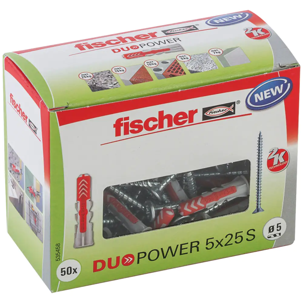 Fischer Dübel-Set Duopower 5.0 x 25 mm - 50 Stück