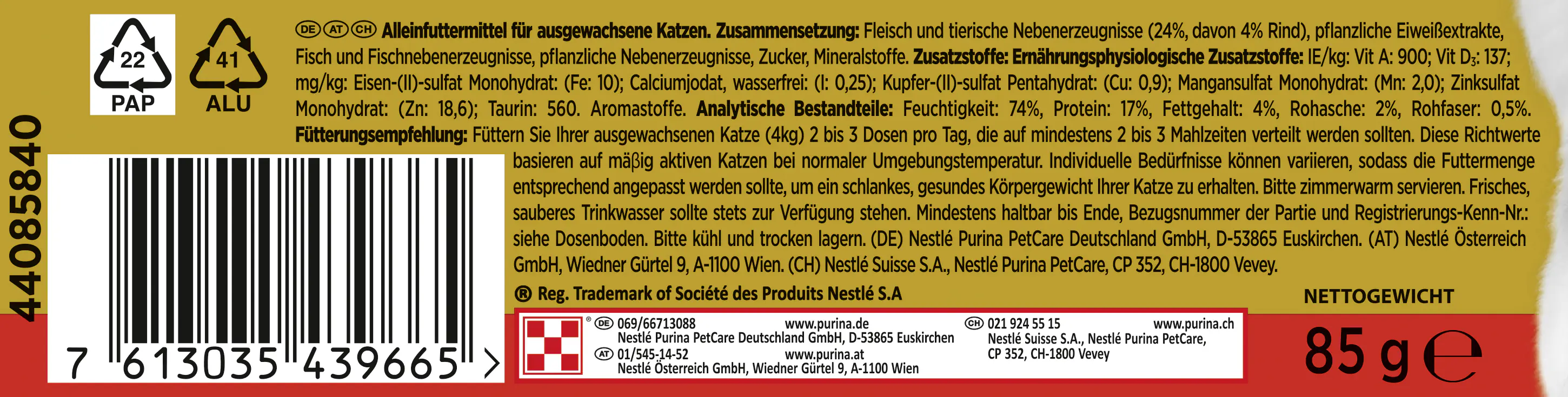 Gourmet Gold Raffiniertes Ragout mit Rind 85 g
