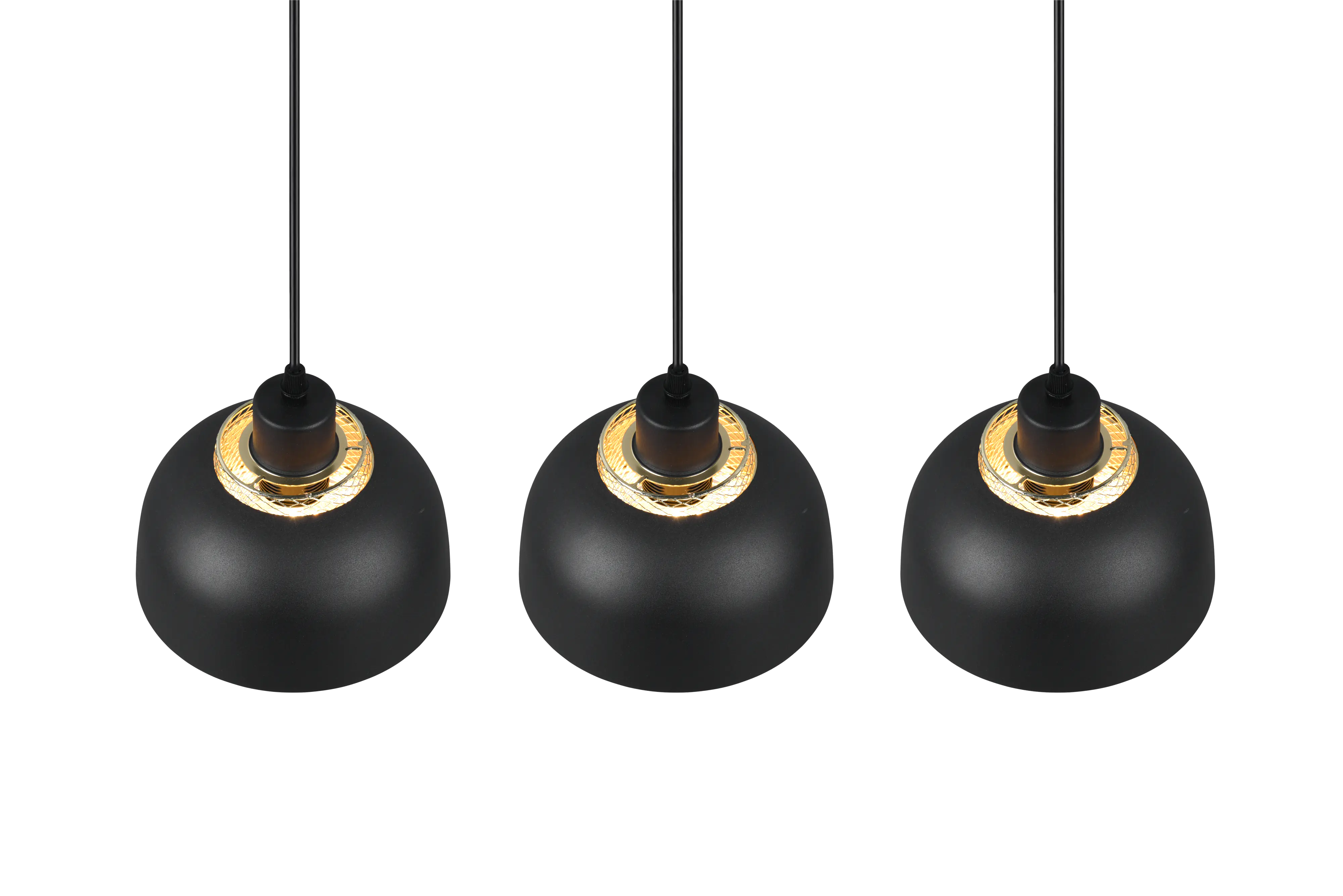 Trio Leuchten Pendelleuchte Punch 3xE27, schwarz matt