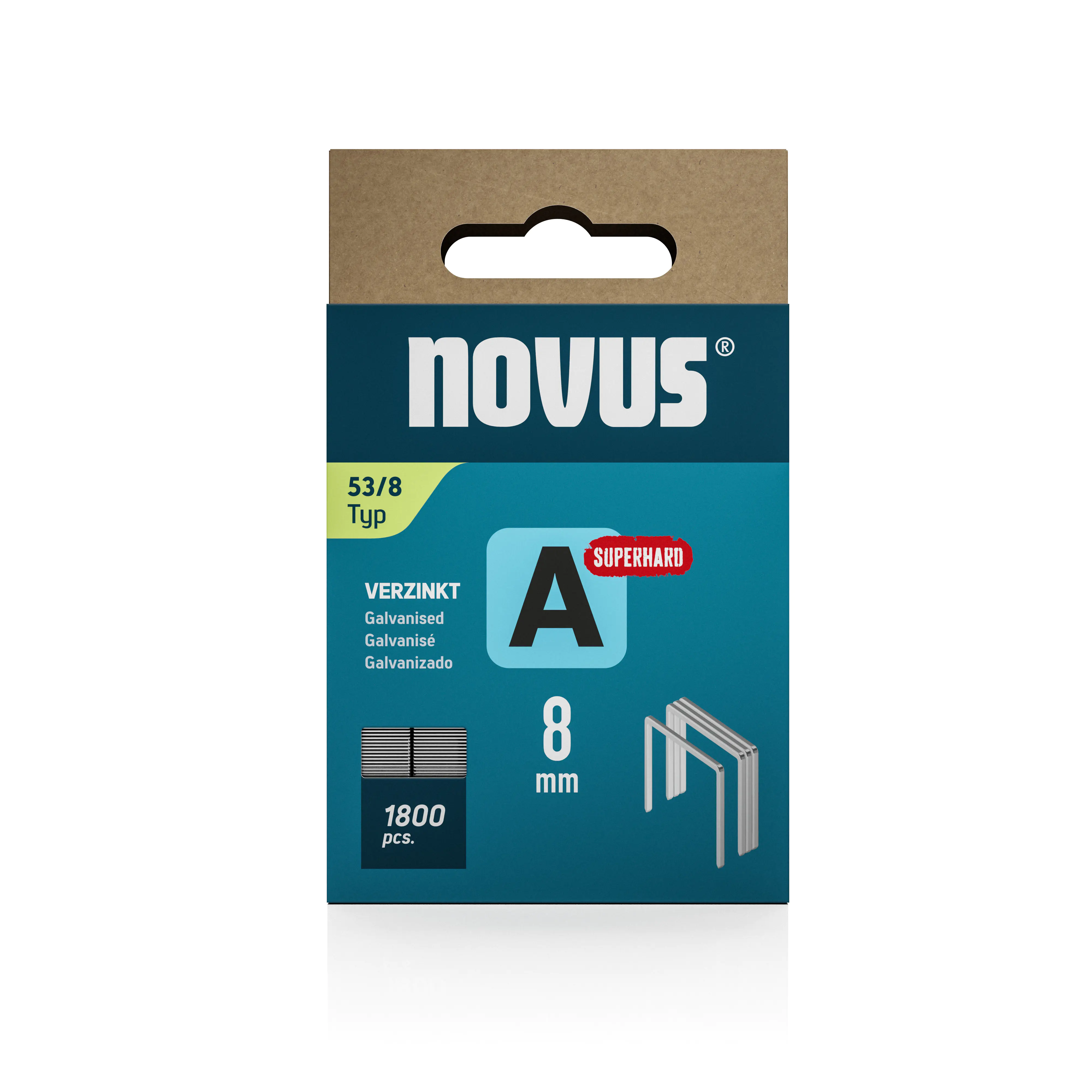 Novus Tackerklammer Typ 53 8 mm 1800 Stück Feindrahtklammern superhart