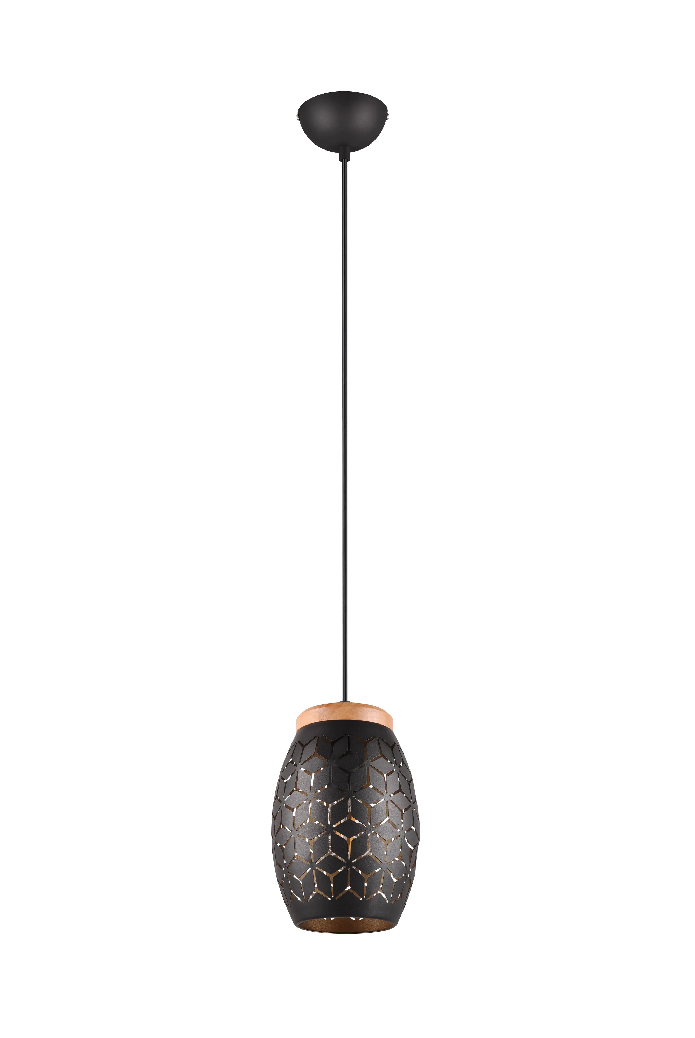 Trio Leuchten Pendelleuchte Bidar E27 schwarz, gold
