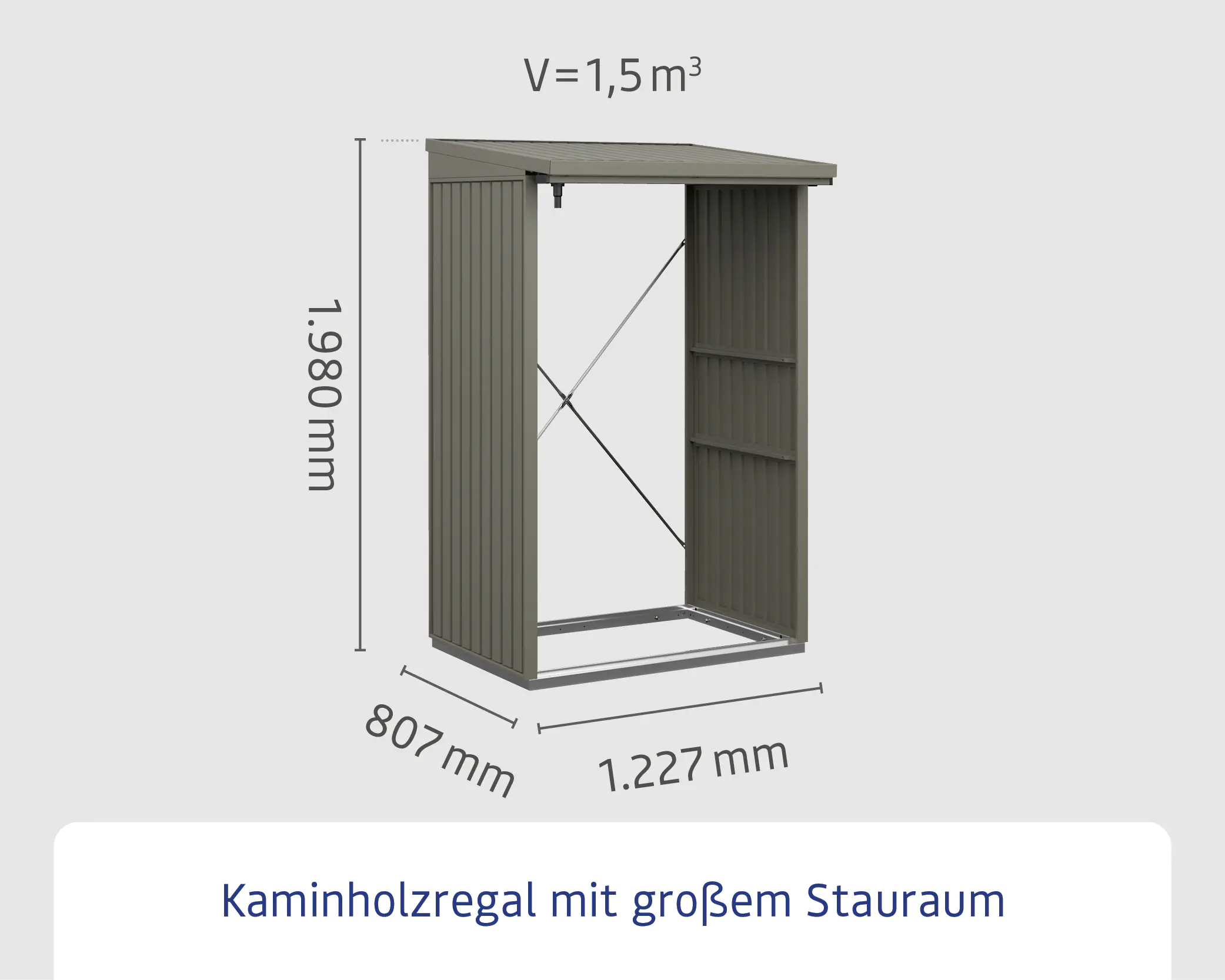 Ecostar Kaminholzregal Trend-V Typ 2, purpurrot, mit Verstrebung