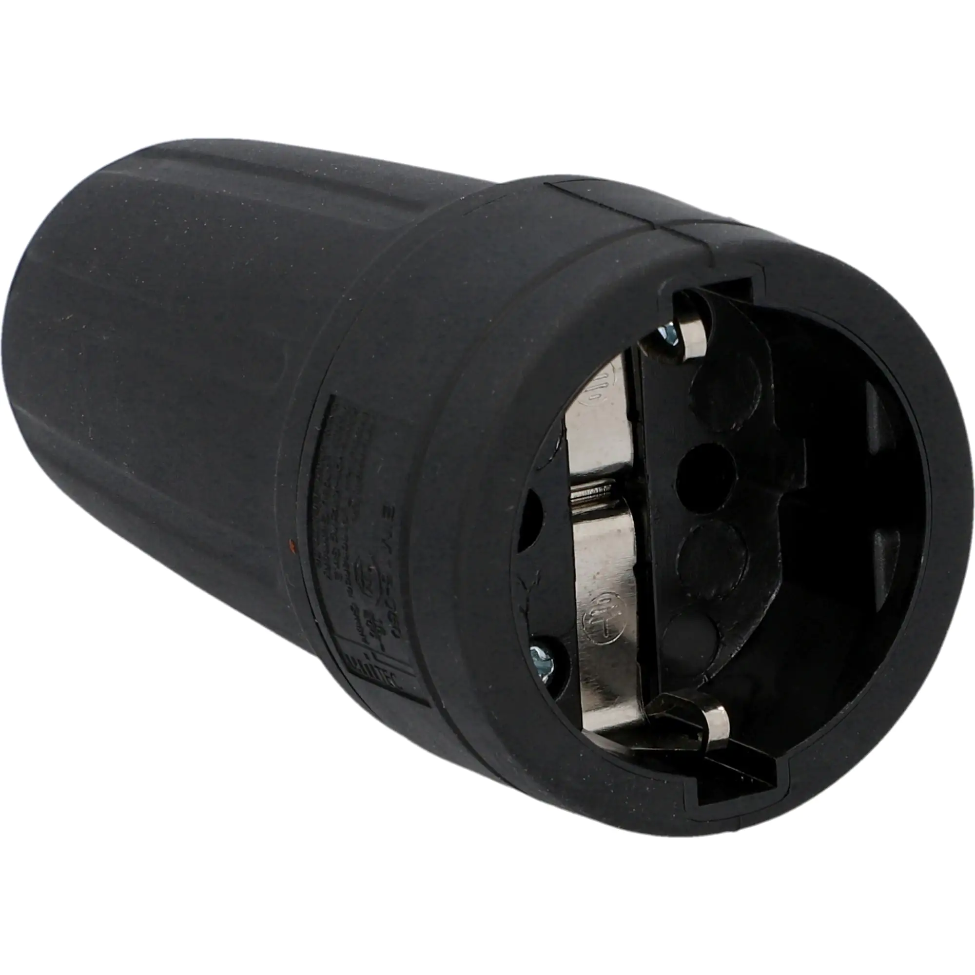 Schutzkontakt-Kupplung Gummi PVC-Ei IP20 schwarz/rot