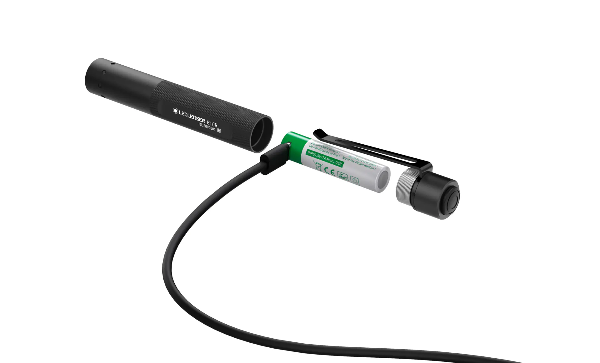 Ledlenser Stiftlampe E10R schwarz, 120 lm
