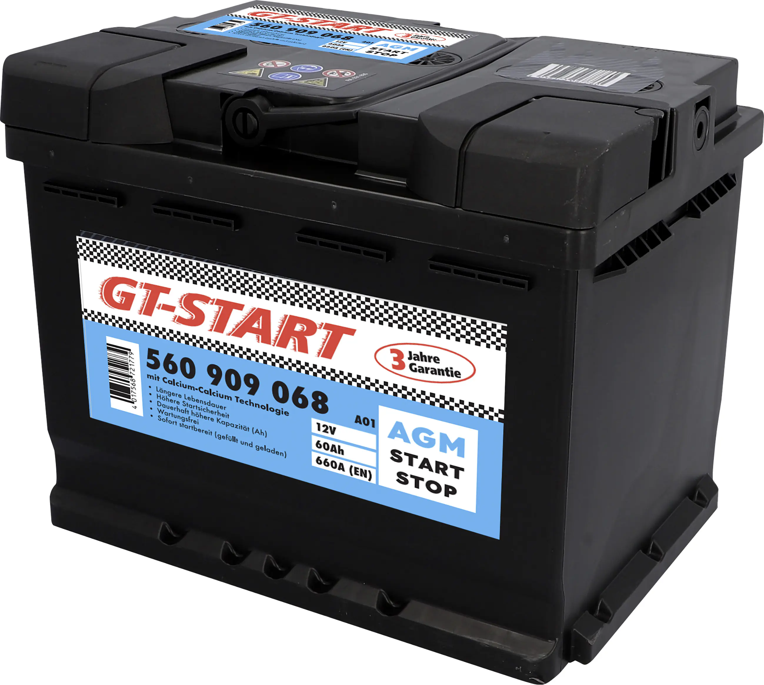 GT-Start Starterbatterie AGM 60Ah 660A 560 909 068