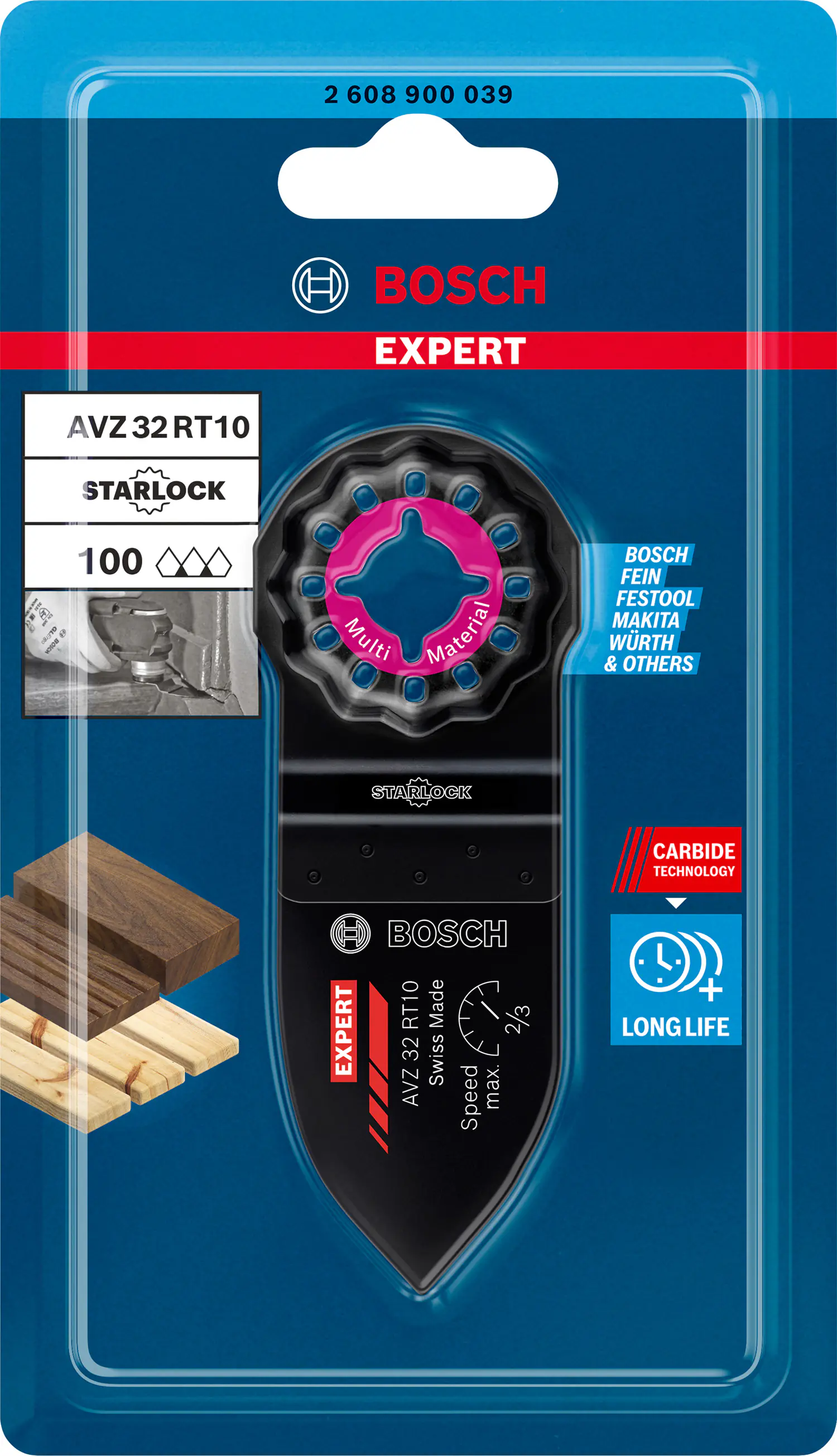 Bosch Expert Schleifplatte AVZ 32 RT10 für Multifunktionswerkzeuge 32 x 53 mm