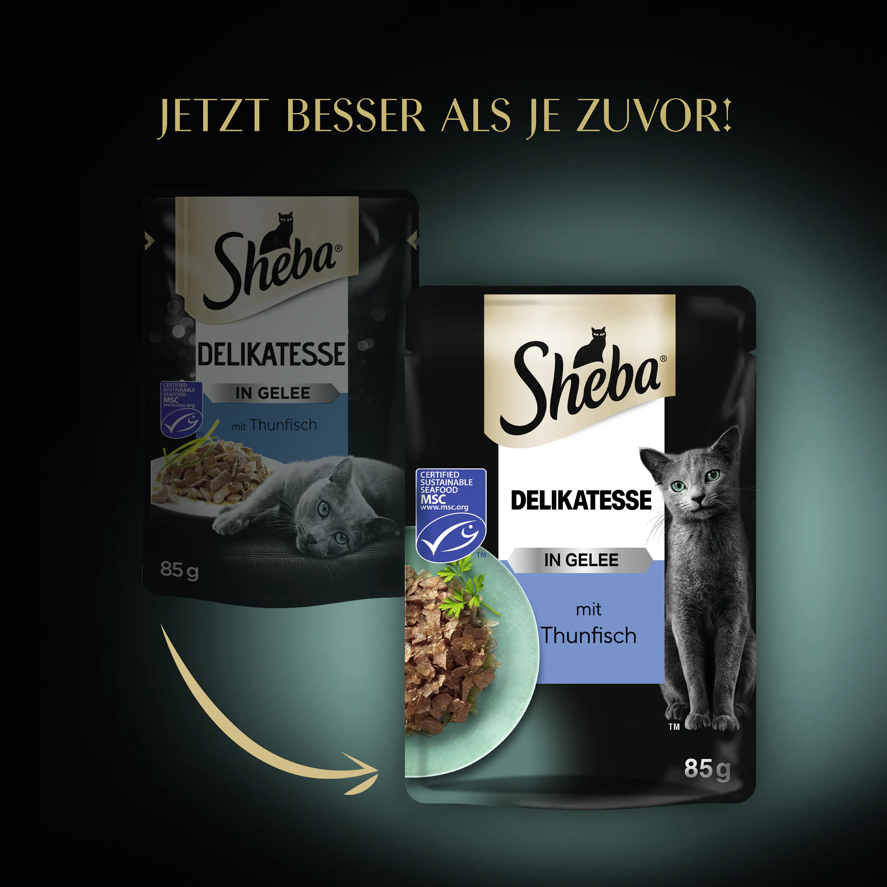 Sheba Delikatesse in Gelee Katzennassfutter Adult 85 g Thunfisch