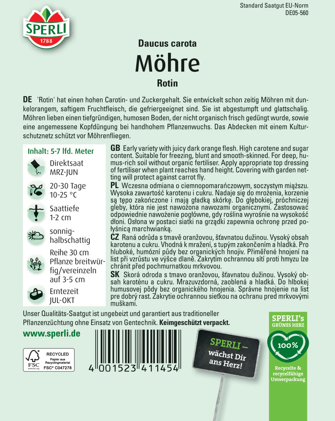 Sperli Möhre Rotin