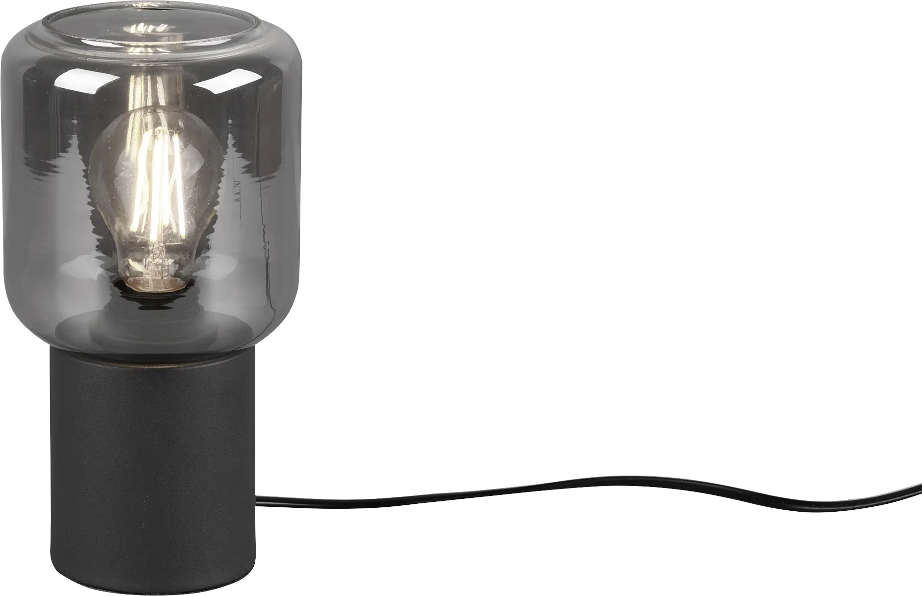 Trio Leuchten Tischlampe Nico 24 cm schwarz Metall/Glas