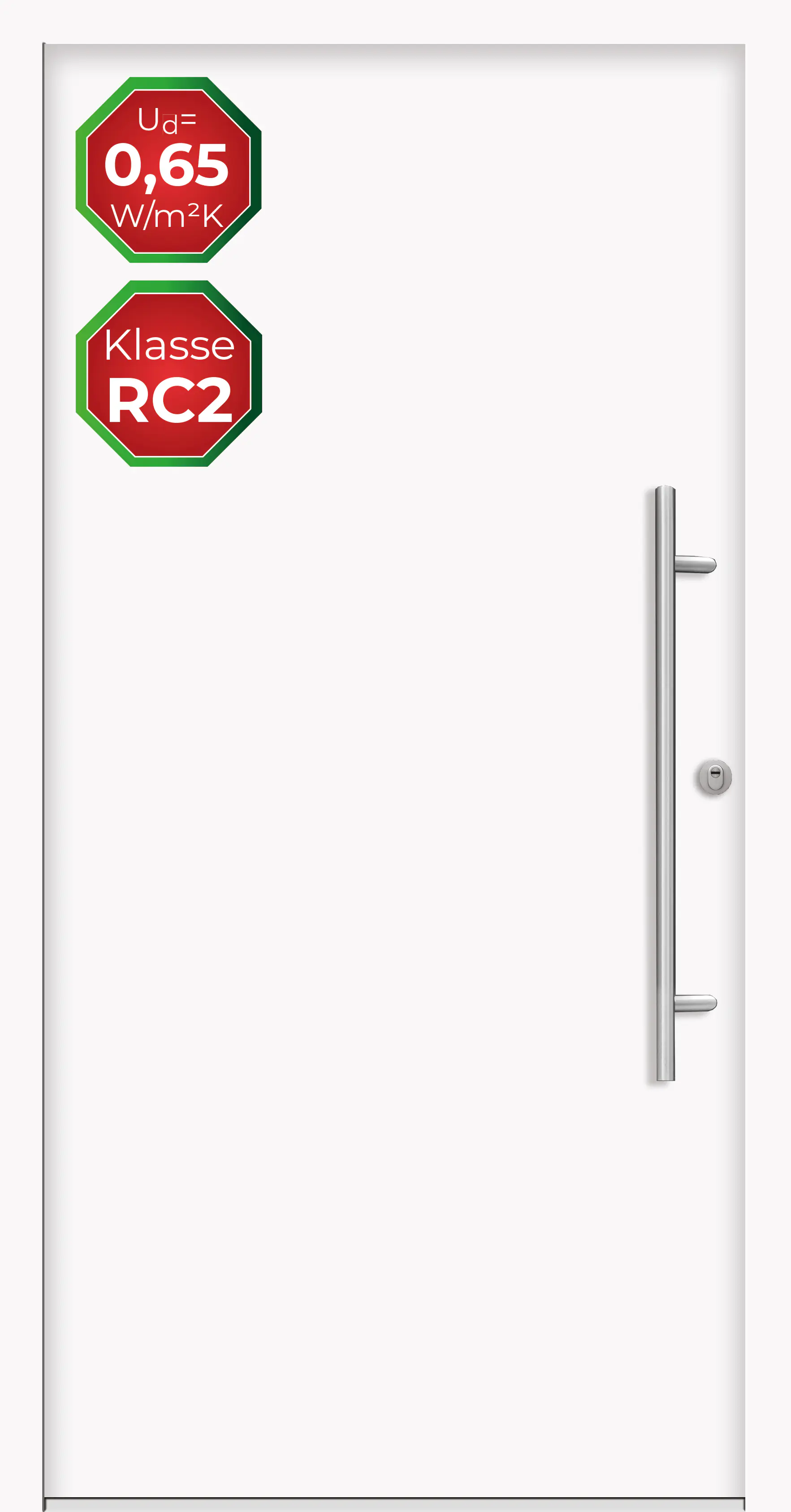 Splendoor Haustür Passivedoor Premium B05 RC2 Weiß DIN Rechts 110 x 210 cm