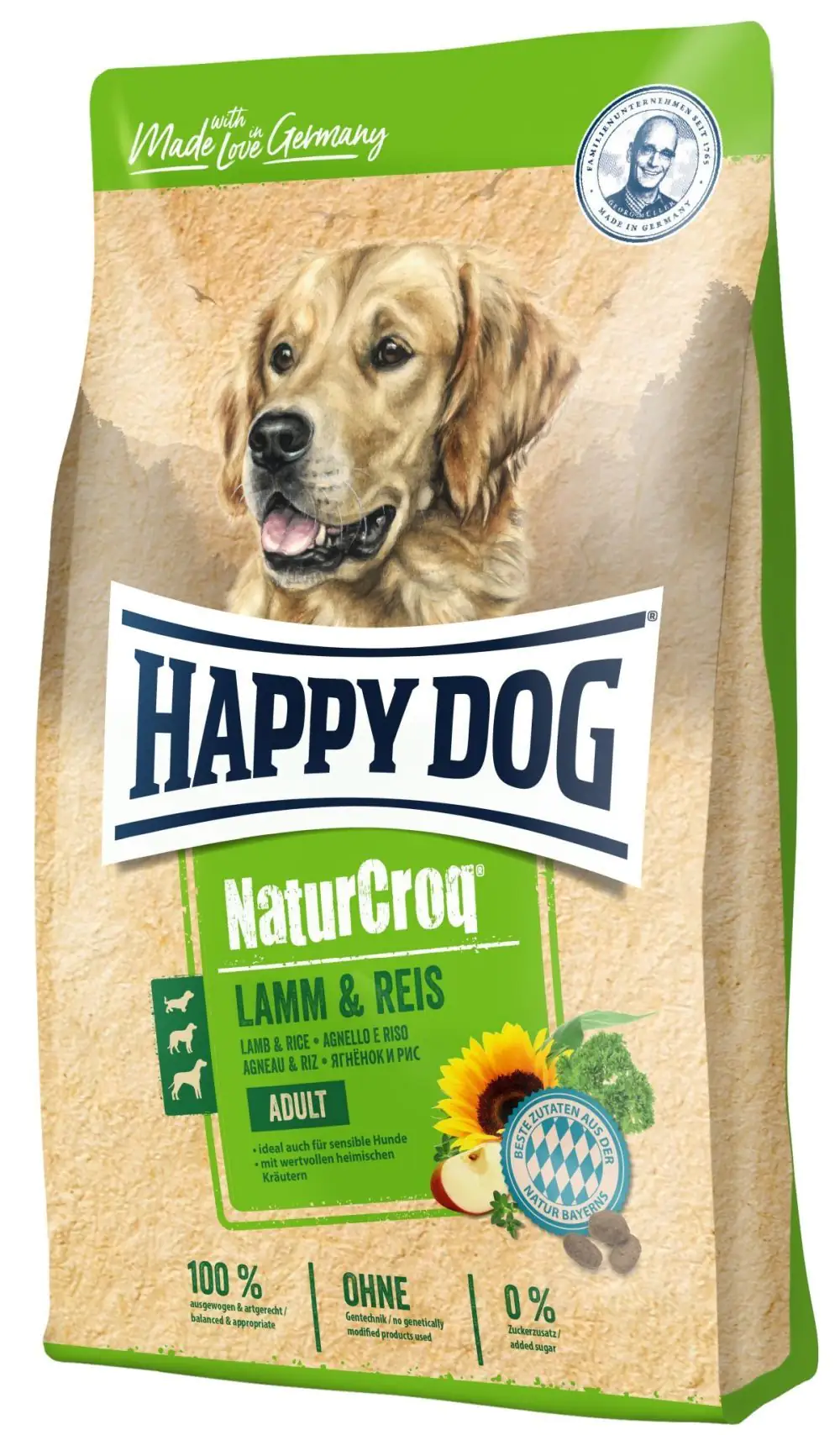 Happy Dog Premium NaturCroq Hundetrockenfutter Adult 15 kg Lamm & Reis 