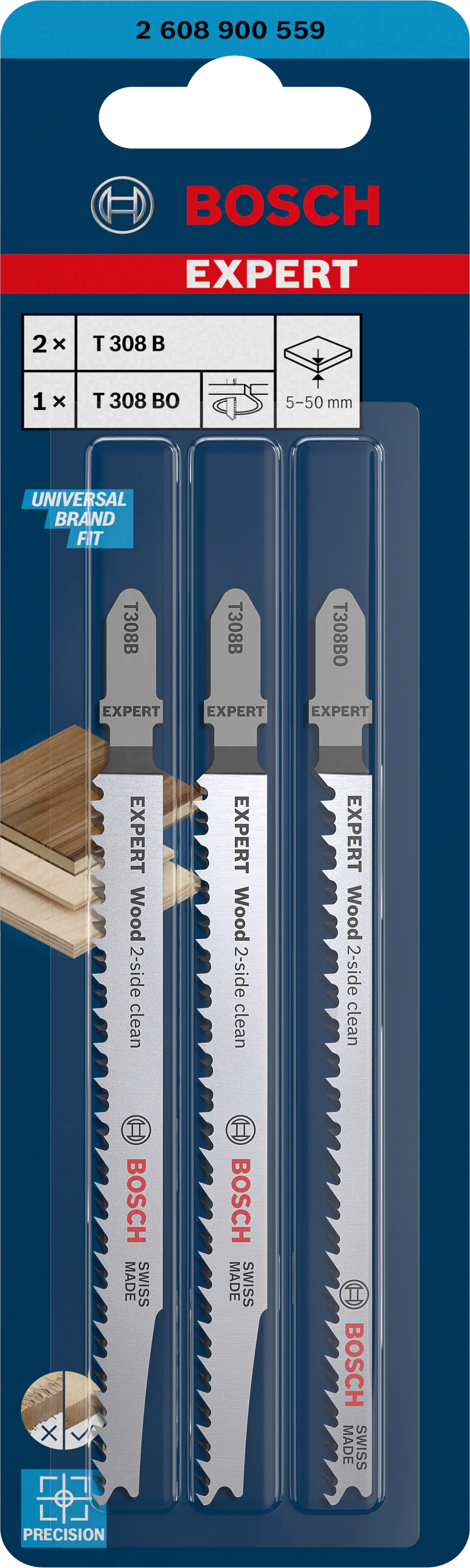 Bosch Expert Stichsägeblätter Wood 2-side clean 3-teilig T308B/BO