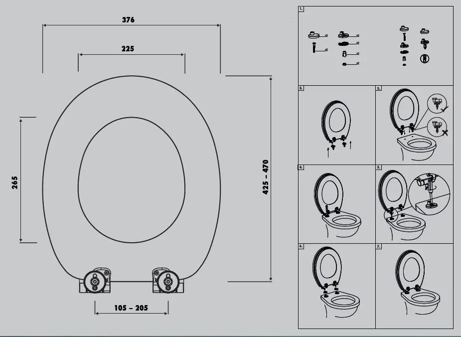 Primaster WC-Sitz mit Strasssteinen Absenkautomatik Soft schwarz