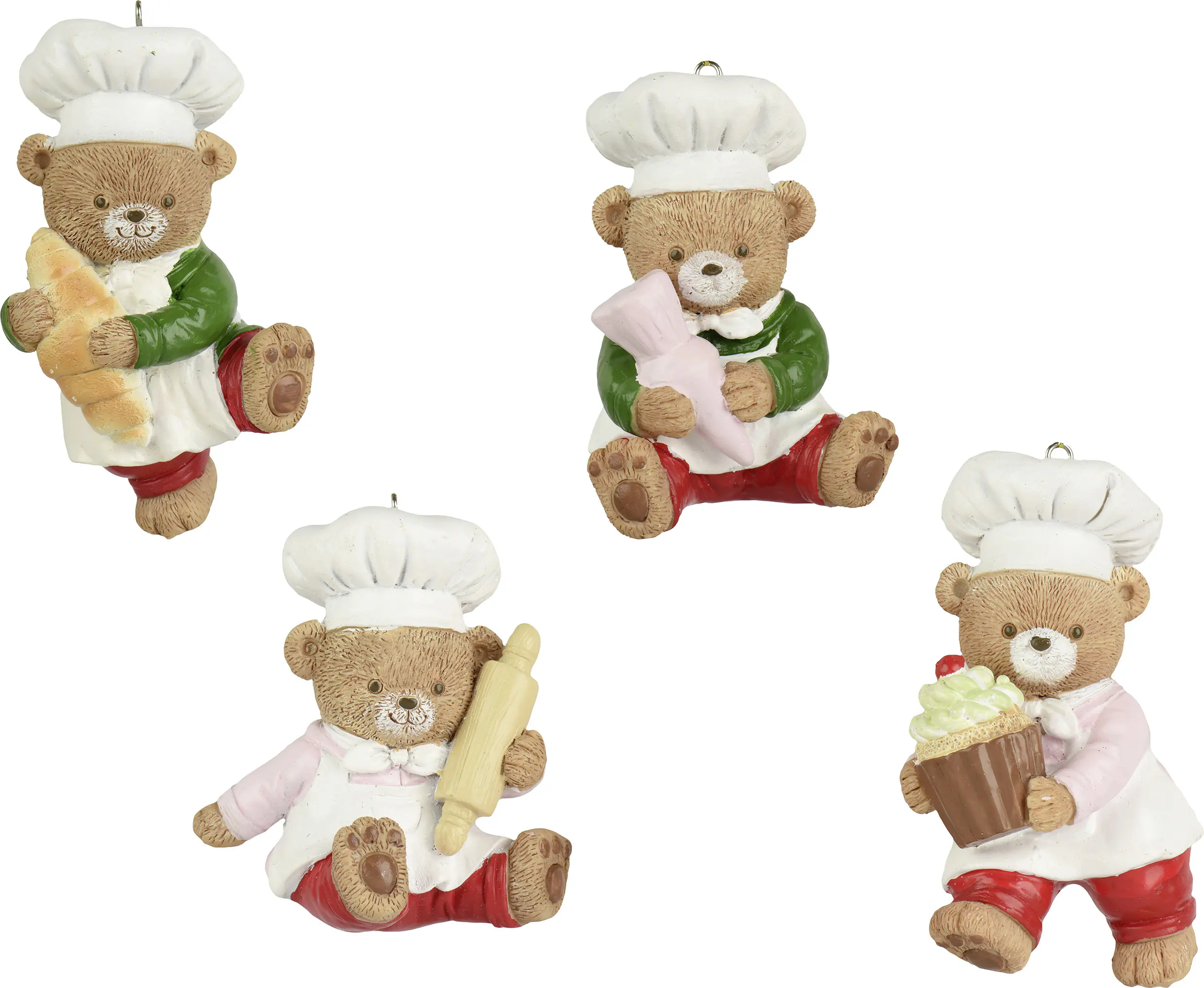 Decoris Weihnachtsanhänger Bär 10 x 5,5 x 5,5 cm bunt sortiert
