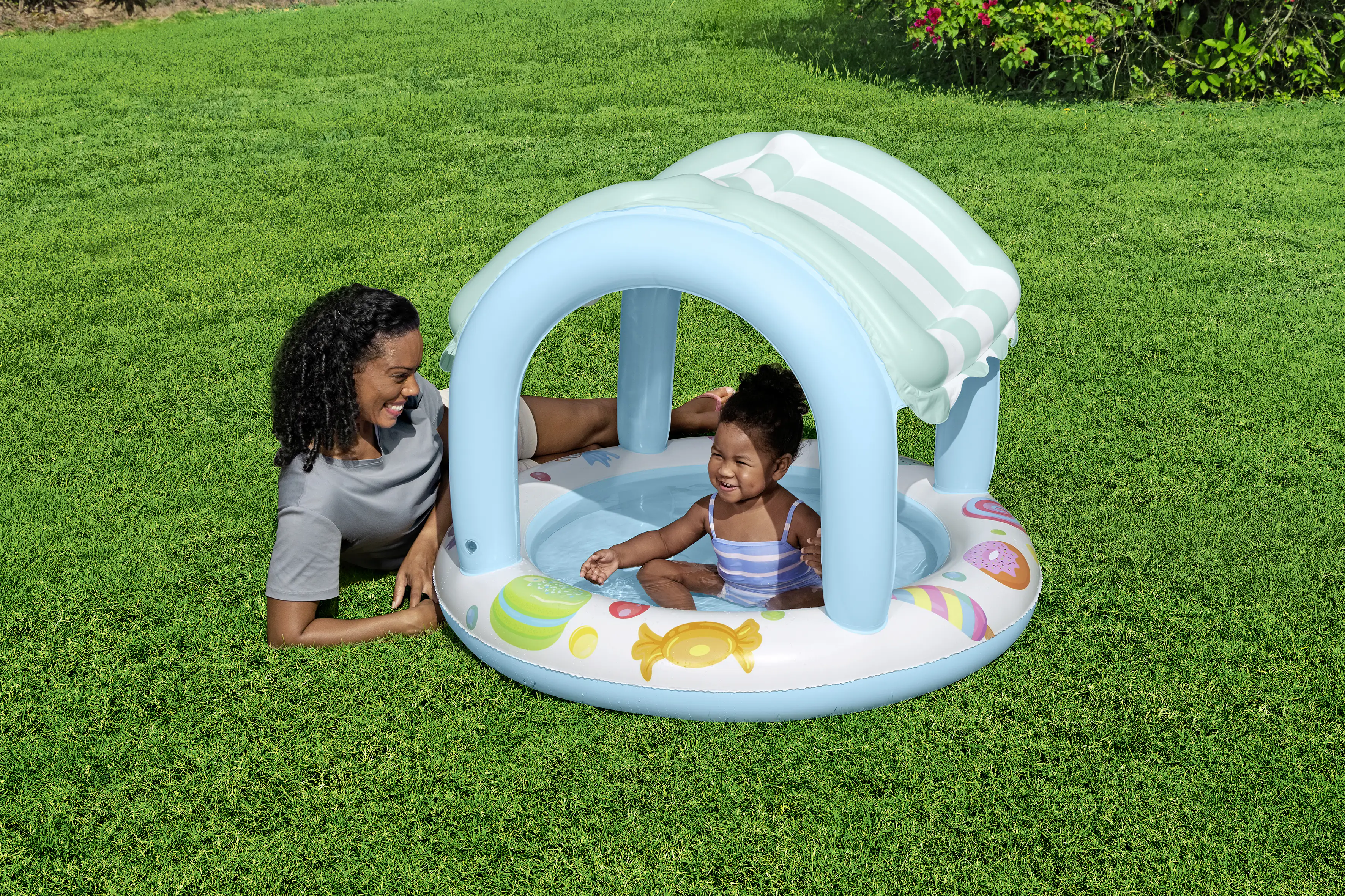 Bestway Planschbecken Sweet Shope mit Dach Ø 104 x 84 cm