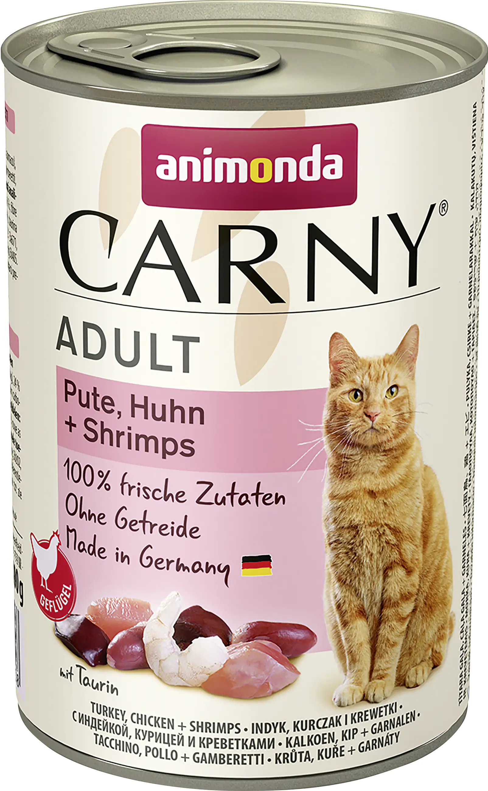 Animonda Carny Adult Katzennassfutter getreidefrei 400 g Pute, Huhn & Shrimps