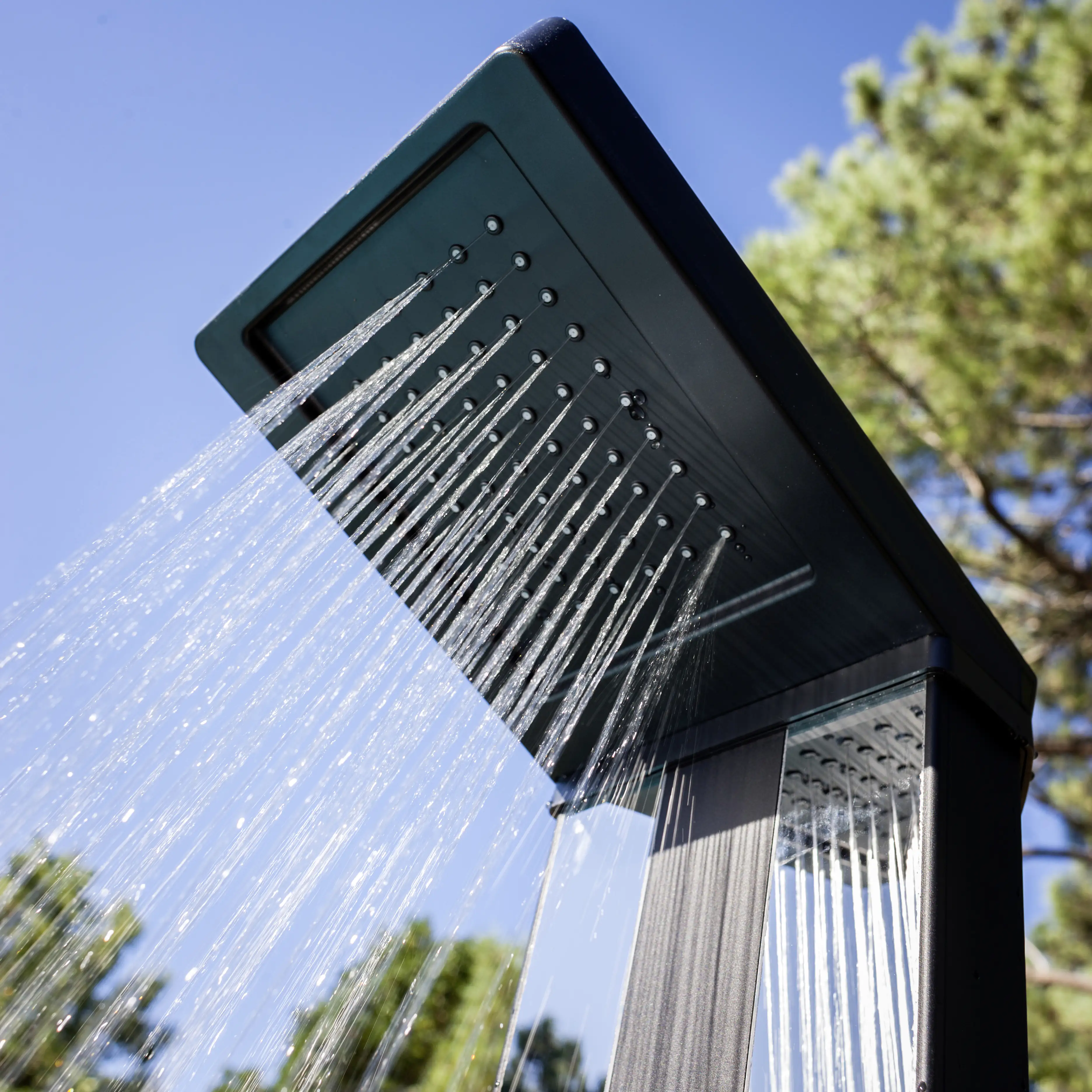 Gre Solardusche Premium 38 Liter Stahl mit Brause und Fuß-Wasserhahn