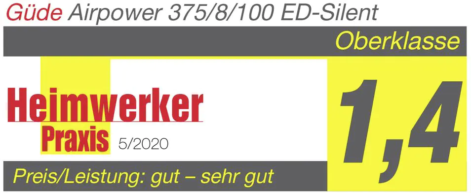 Güde Kompressor Airpower 375/8/100 ED-SILENT 8 bar 100 l 375 l/min 2,2 kW