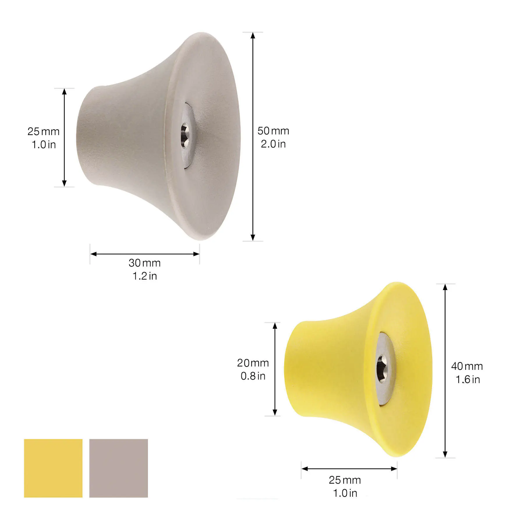 Wagner Wandhaken-Set hooks4home Tulip Tragkraft bis 2 kg Kunststoff gelb taupe 4 Stück