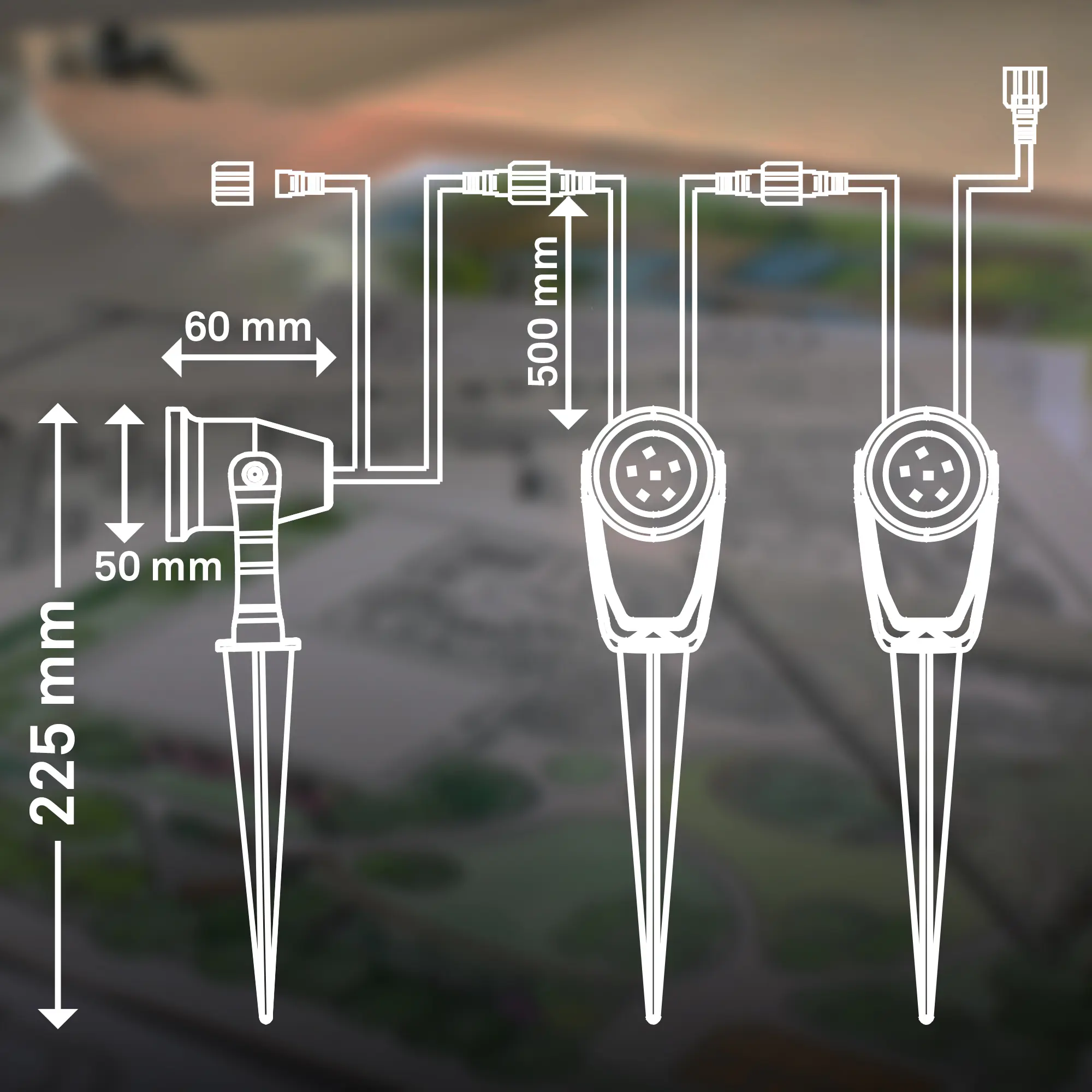 Briloner LED Wegeleuchte Lilis Connect to Shine 3er Erweiterungsset 3x1W warmweiß
