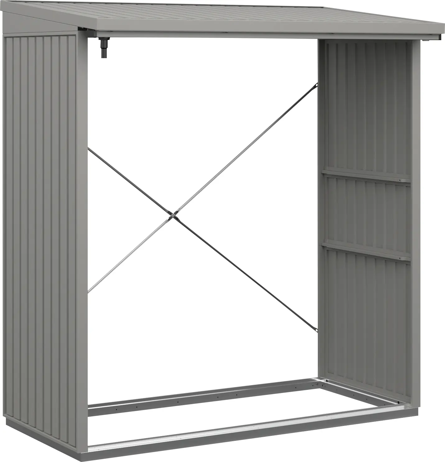 Ecostar Kaminholzregal Trend-V Typ 2, graualuminium, mit Verstrebung