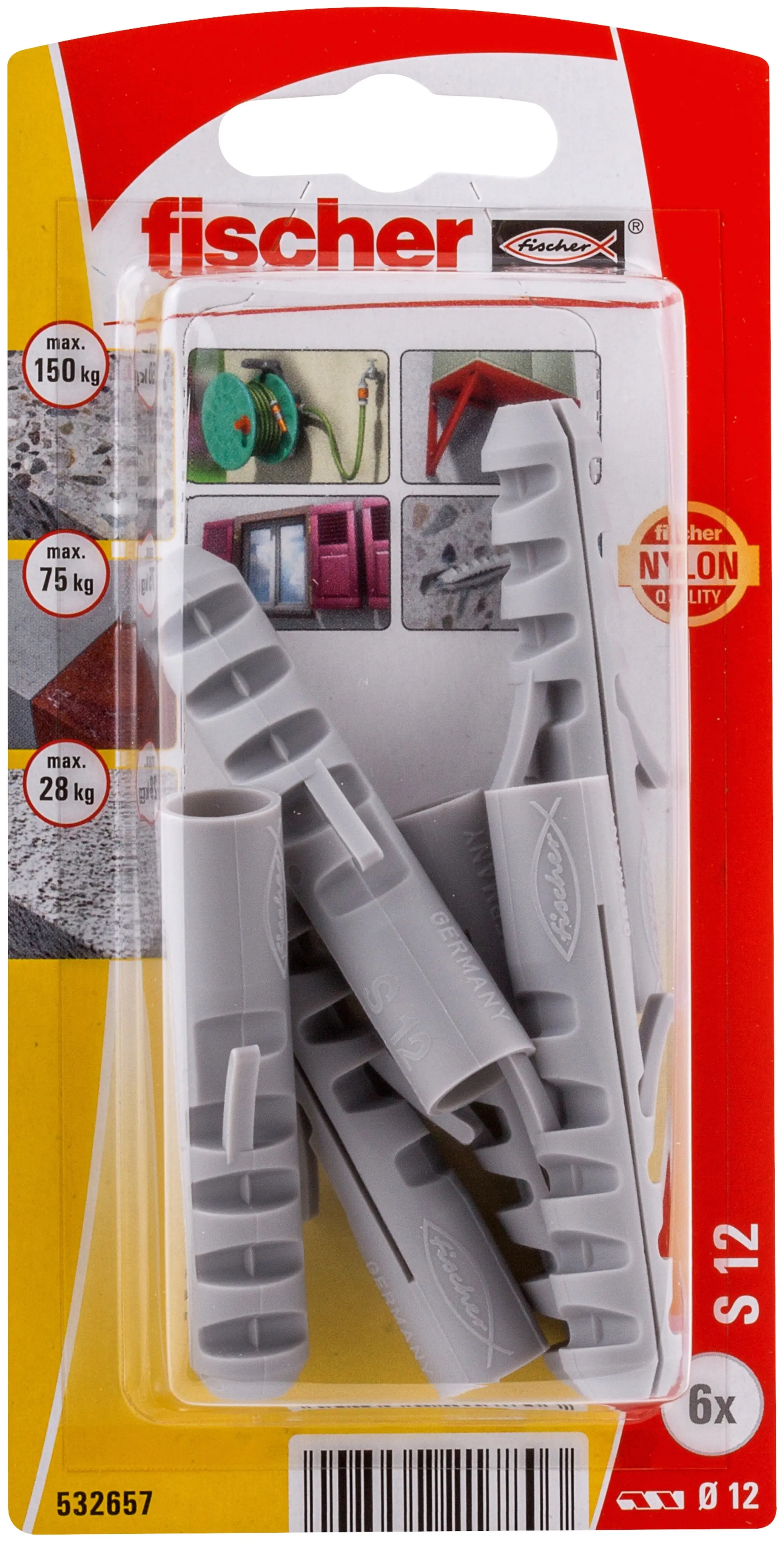 Fischer Dübel S 12 12 x 60 mm - 6 Stück
