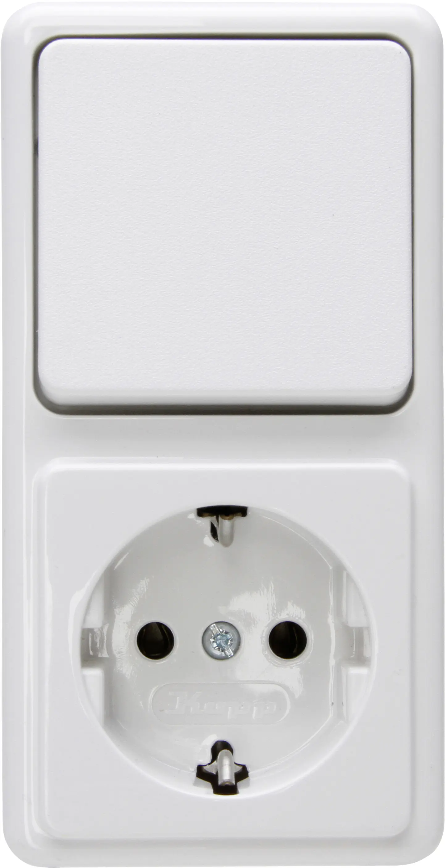 Kopp Aus-/Wechselschalter-Steckdosen Kombi Standard, arktisweiß, 108802007