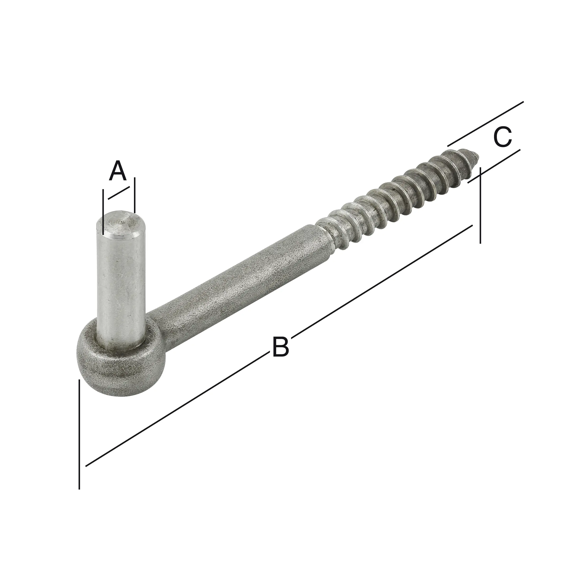 Einschraubkolben Edelstahl 13 x 140 mm