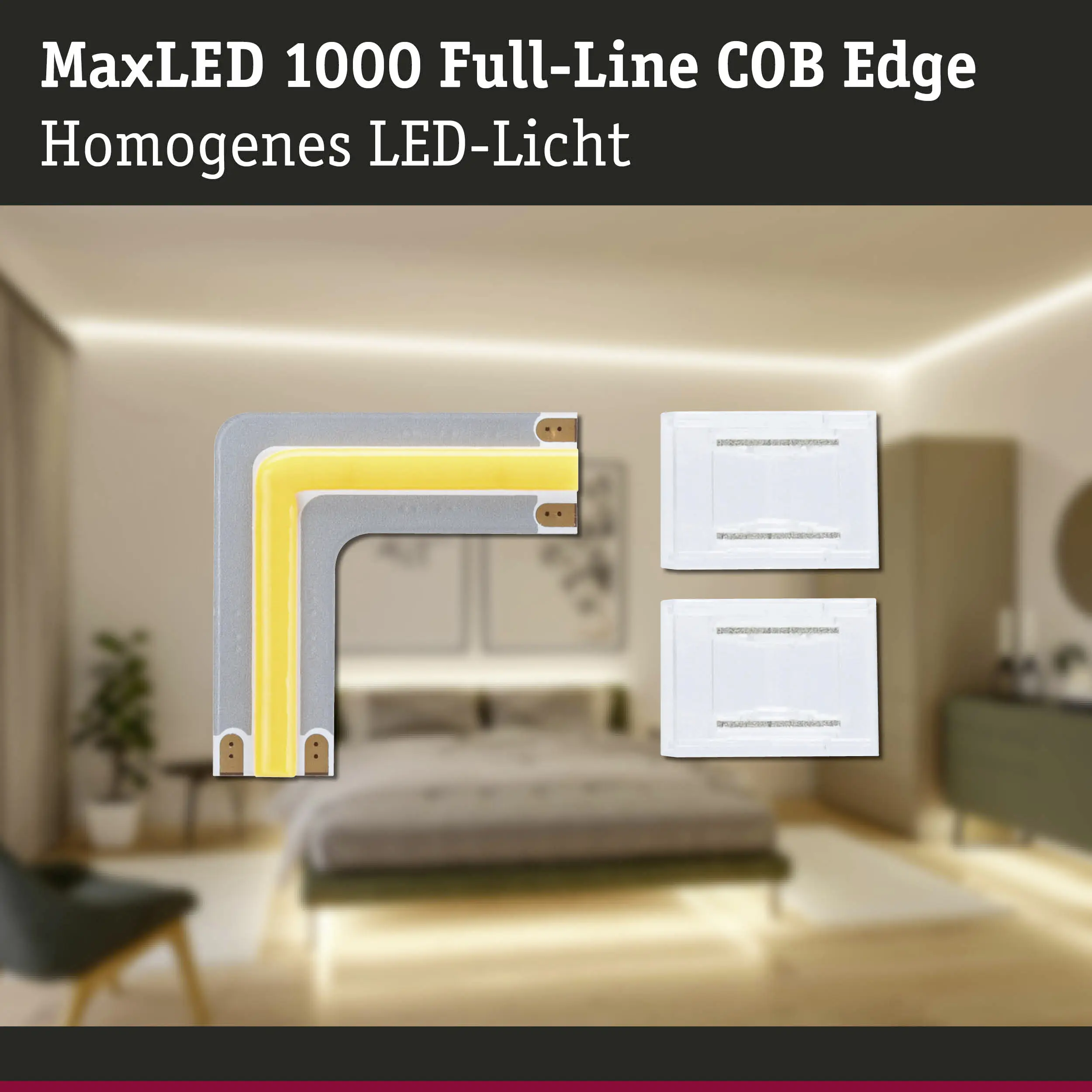 Paulmann MaxLED 1000 Stripe-Ecke warmweiß Full-Line COB 90° silber