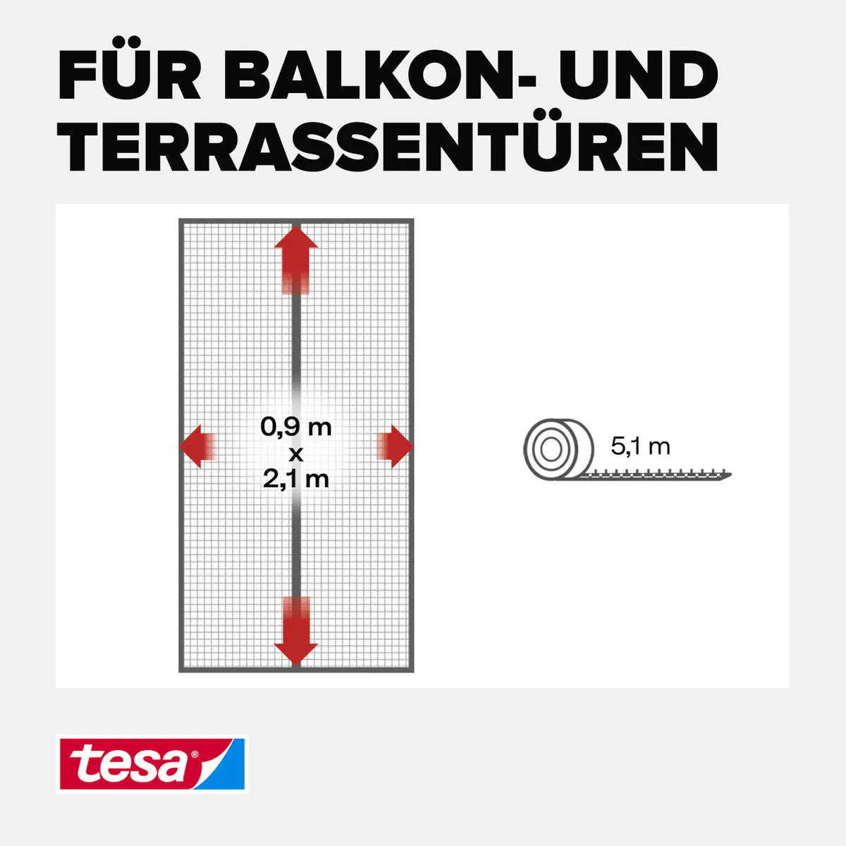tesa Fliegengitter Magnetvorhang 90 x 210 cm anthrazit