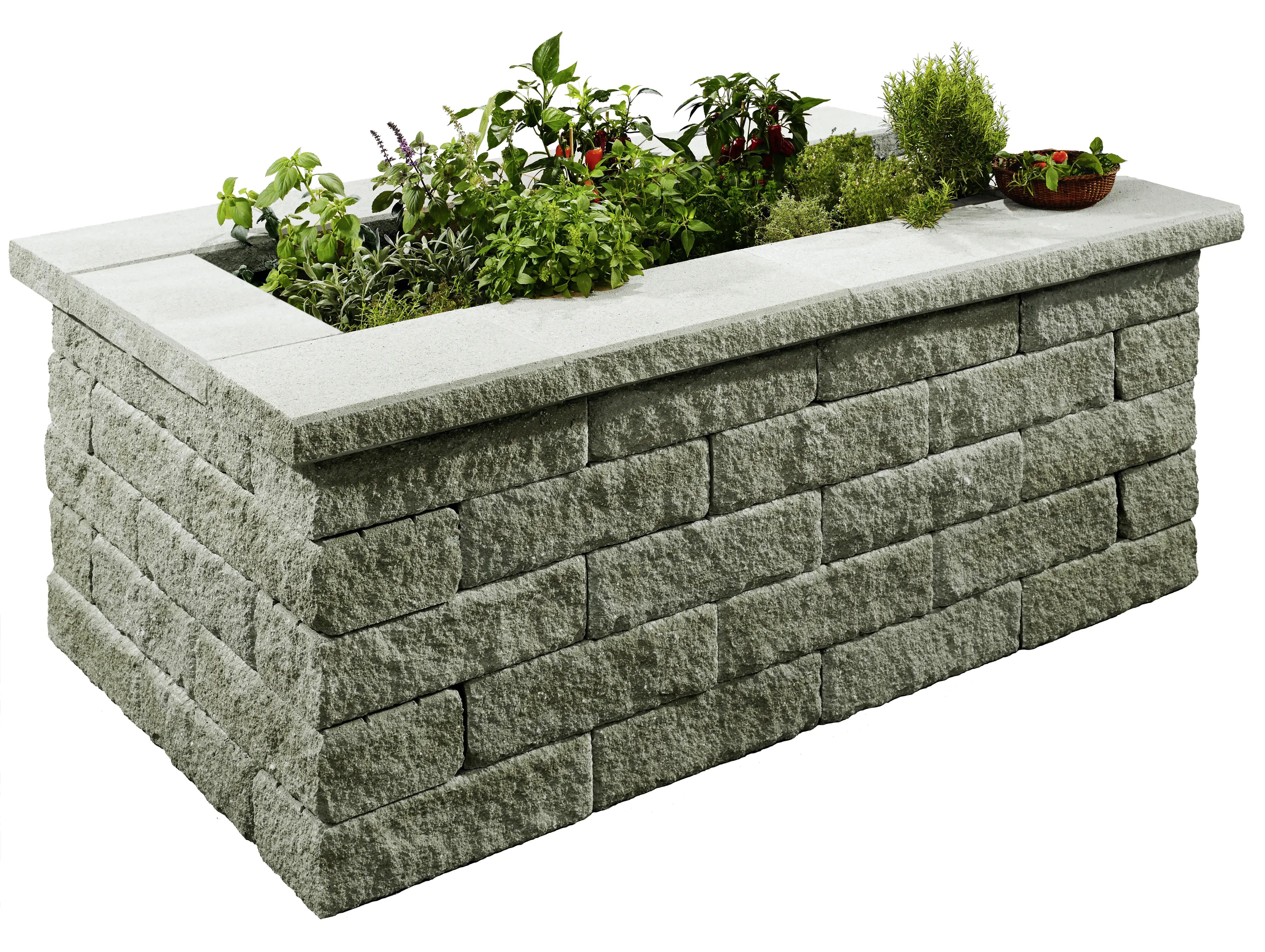 Kann Hochbeet-Set 3 Bruchstein 200 x 125 x 81 cm grau