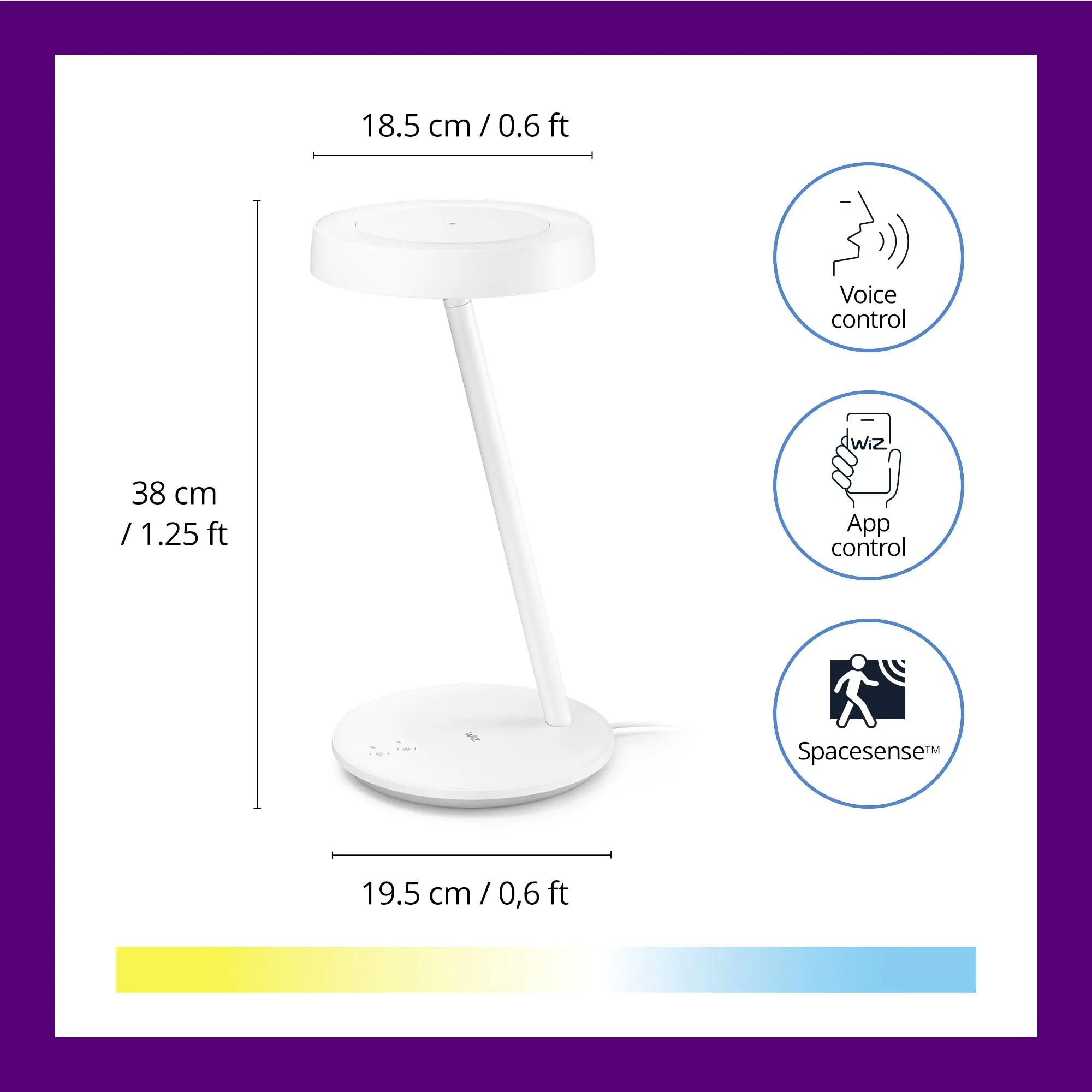Wiz LED-Tischleuchte Portrait 10 W RGB-Beleuchtung weiß