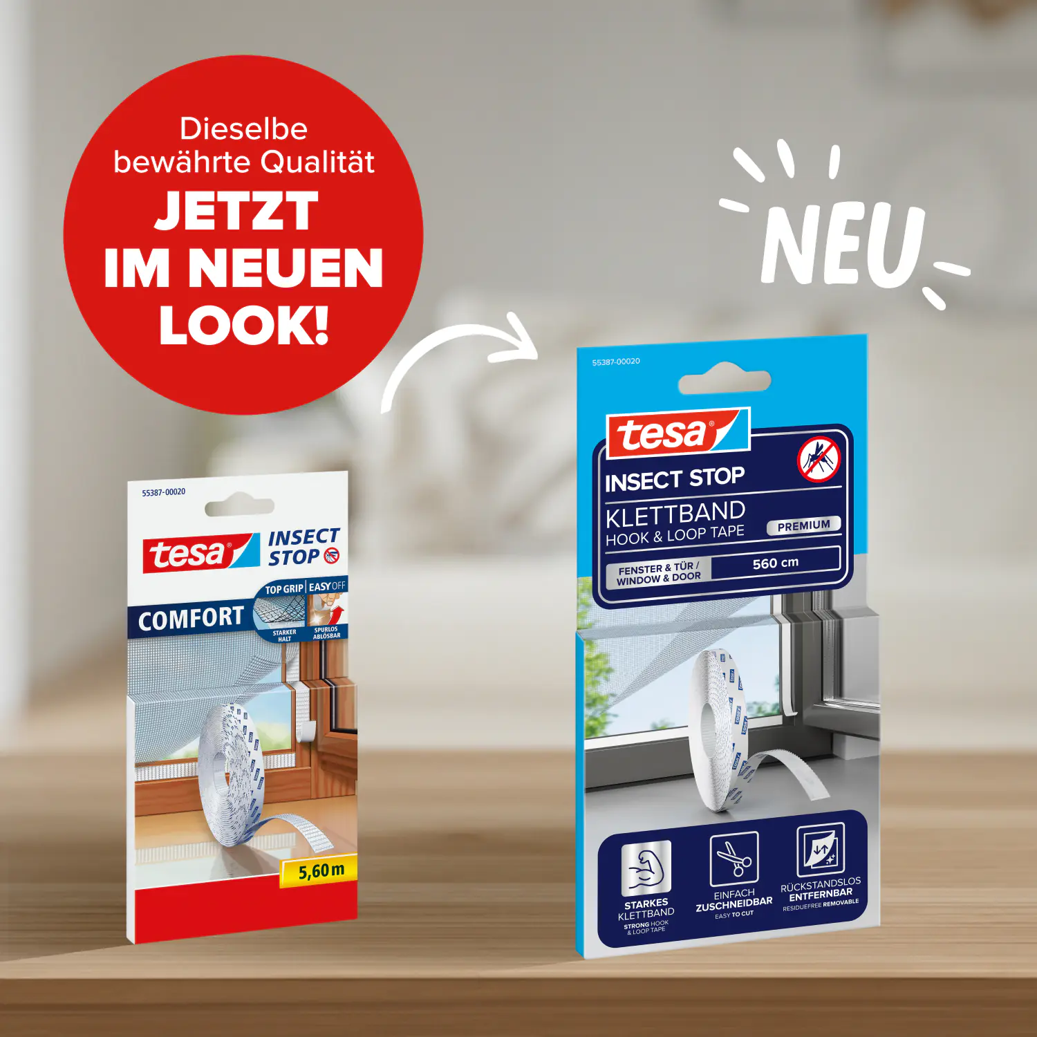 tesa Klettband-Ersatzrolle COMFORT für Fliegengitter 5,60 m
