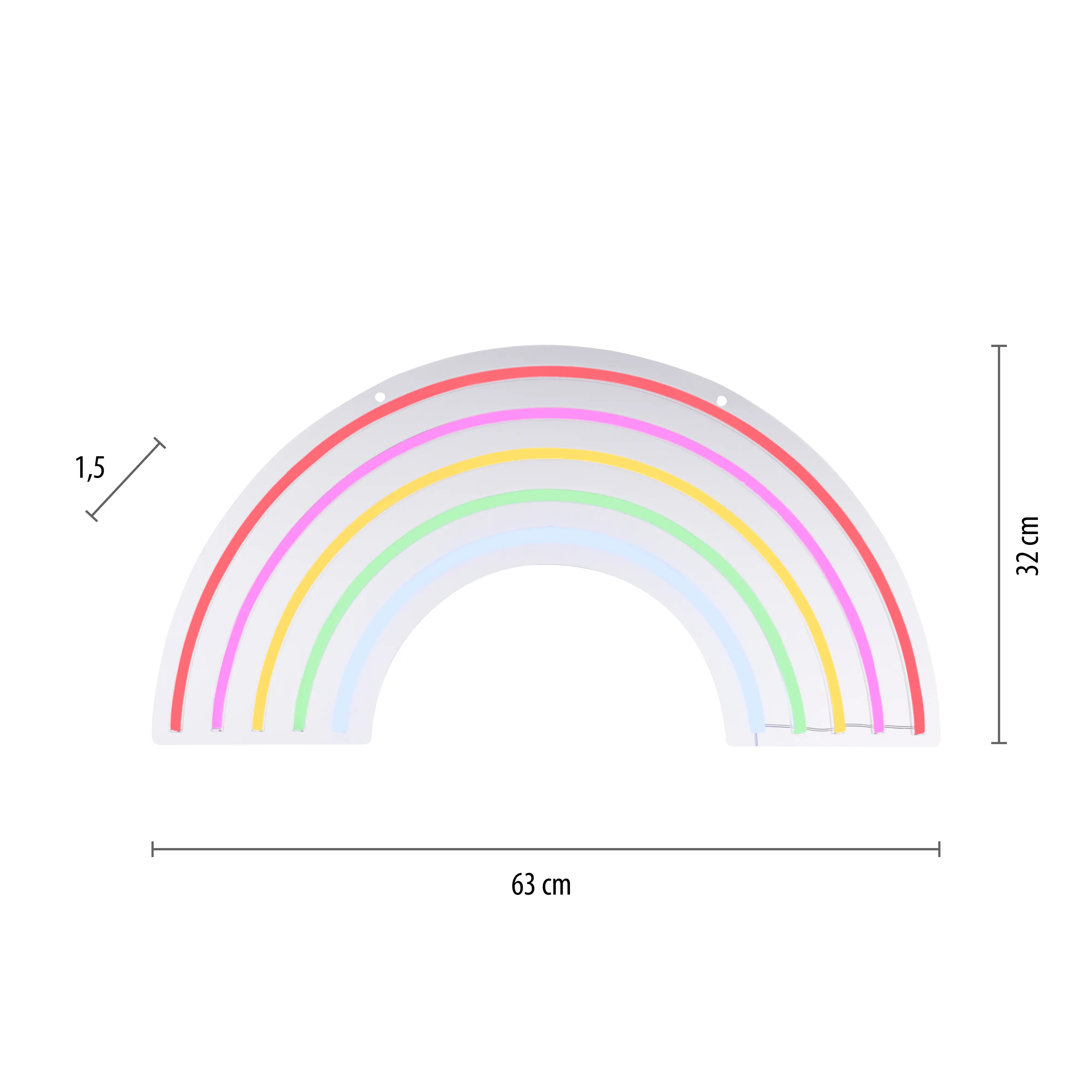 Just light LED Dekoleuchte Rainbow 63 x 1,5 x 32 cm