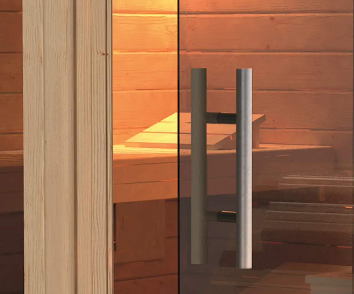Weka Massivholz-Elementsauna Kemi 1 mit Glastür