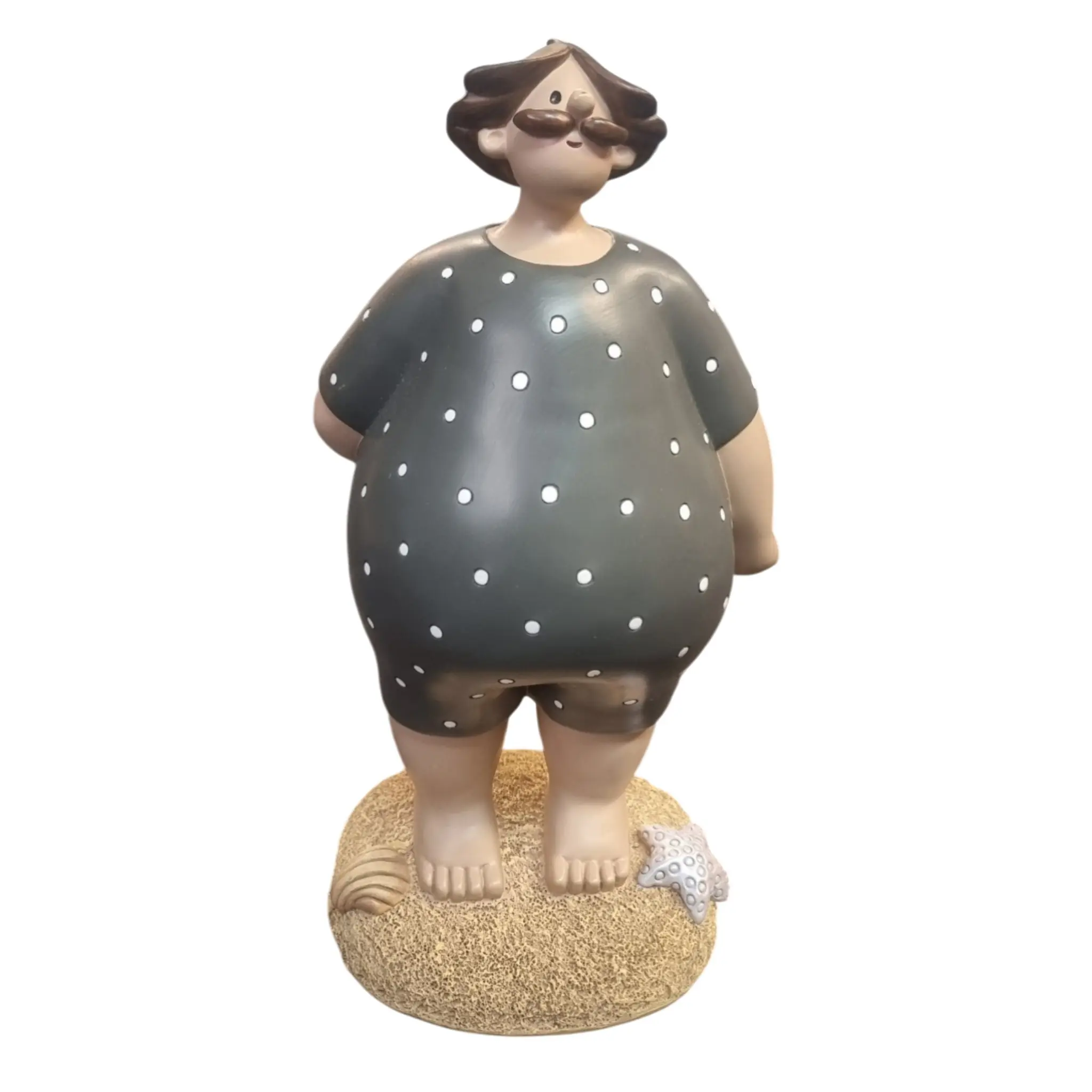 Dekofigur Bademann 35 x 19 cm grau