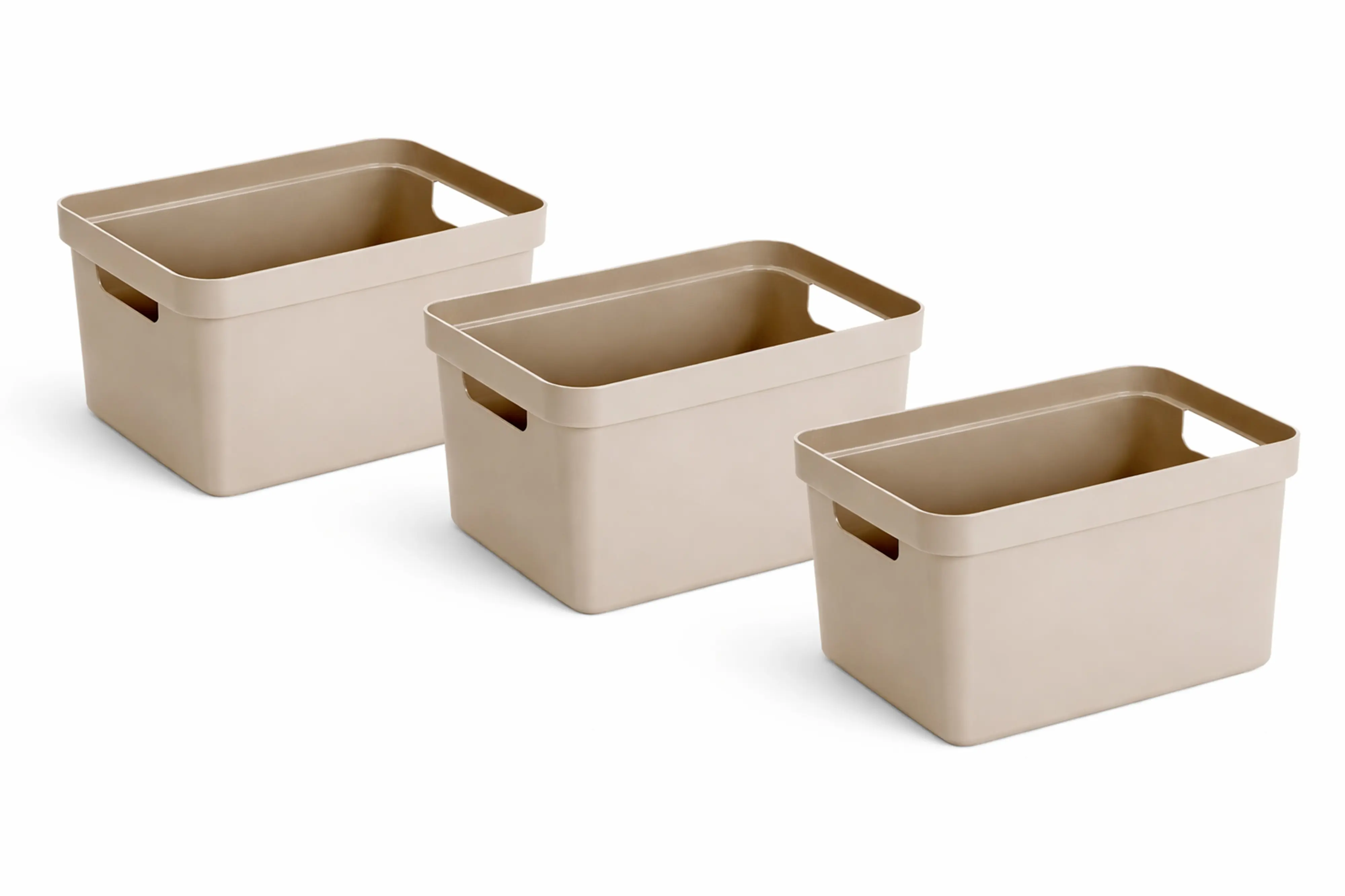 Sunware Aufbewahrungsbox Sigma Home mit Griffen 35 x 24,6 cm 18 L beige 3er Set