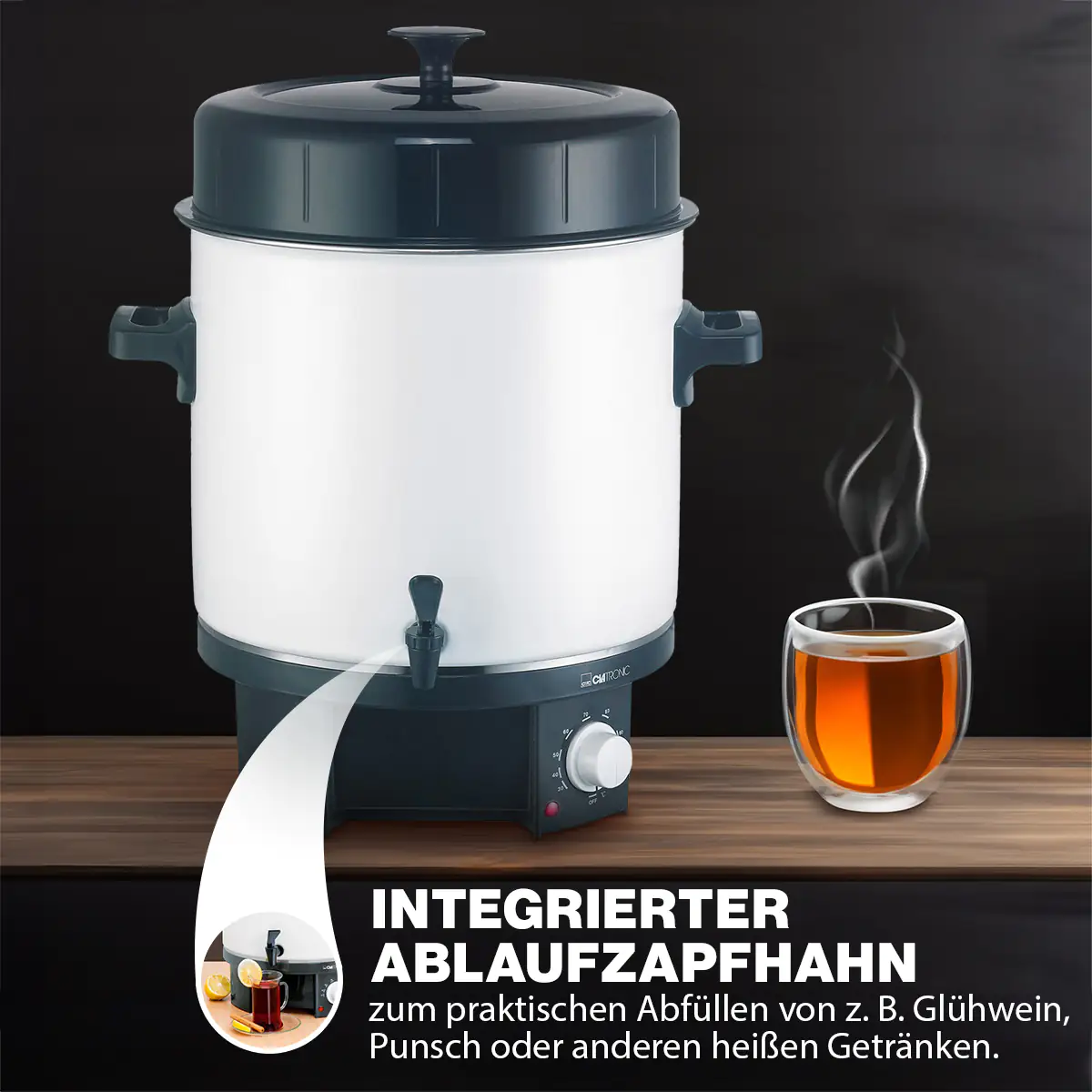 Clatronic Glühwein und Einkochautomat EKA 3338, 25 Liter Tankinhalt