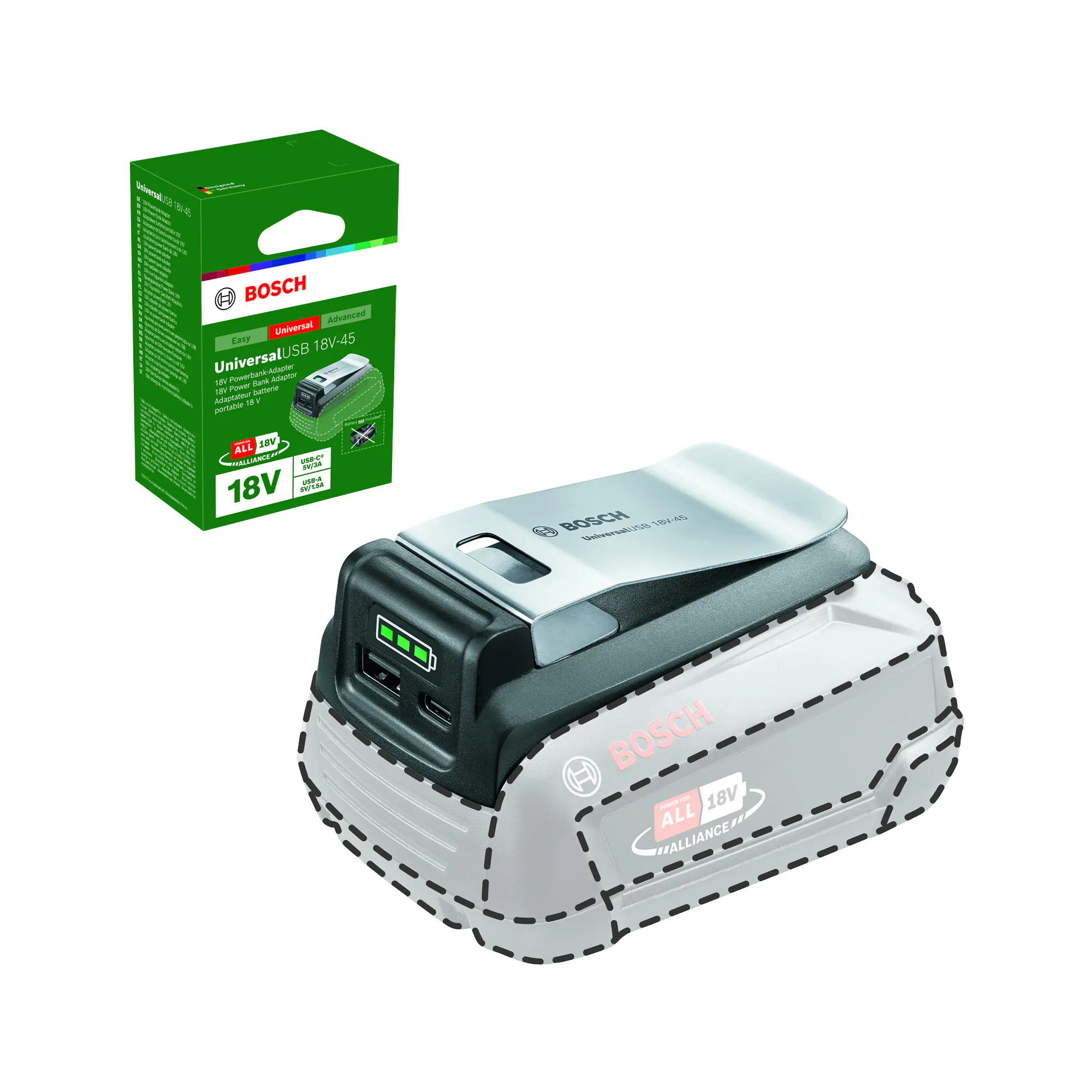 Bosch Powerbank-Adapter UniversalUSB 18V-45