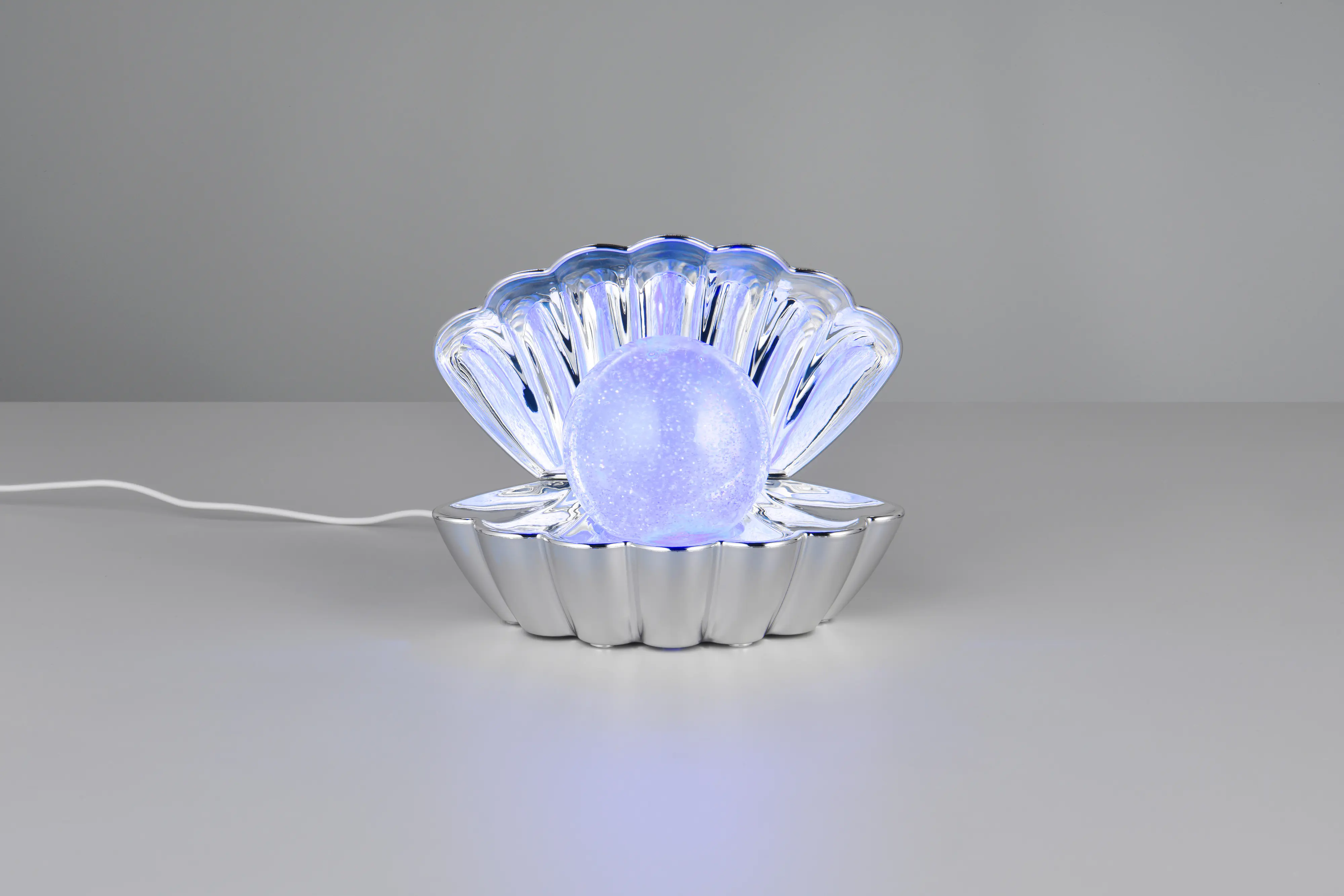 Reality LED Tischleuchte Shelly mit Glitzerkugel 18 x 15 cm RGB chrom 