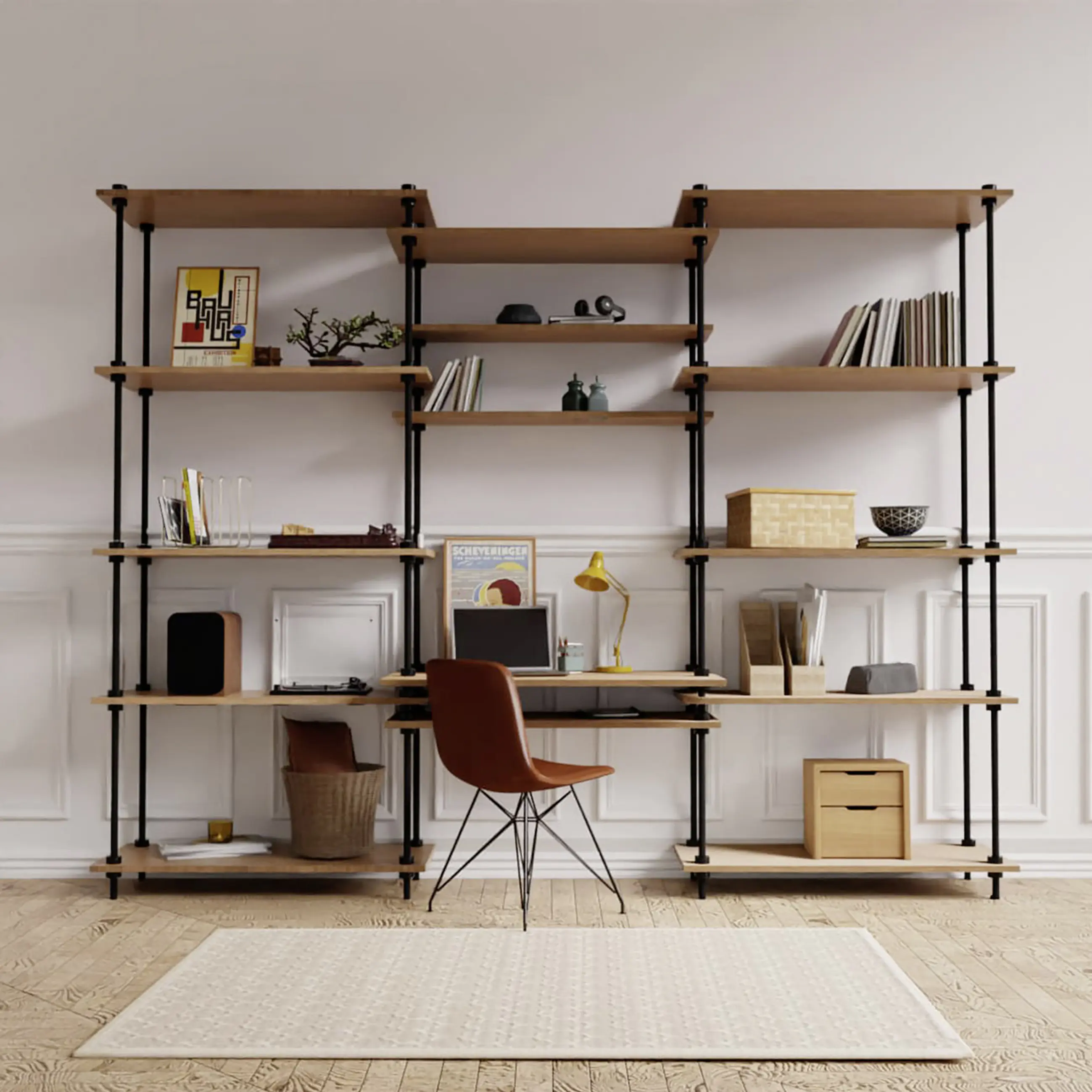 Ar Shelving Schreibtisch-Set mit Regalböden Deco Set  Nebraska 185 x 235 cm