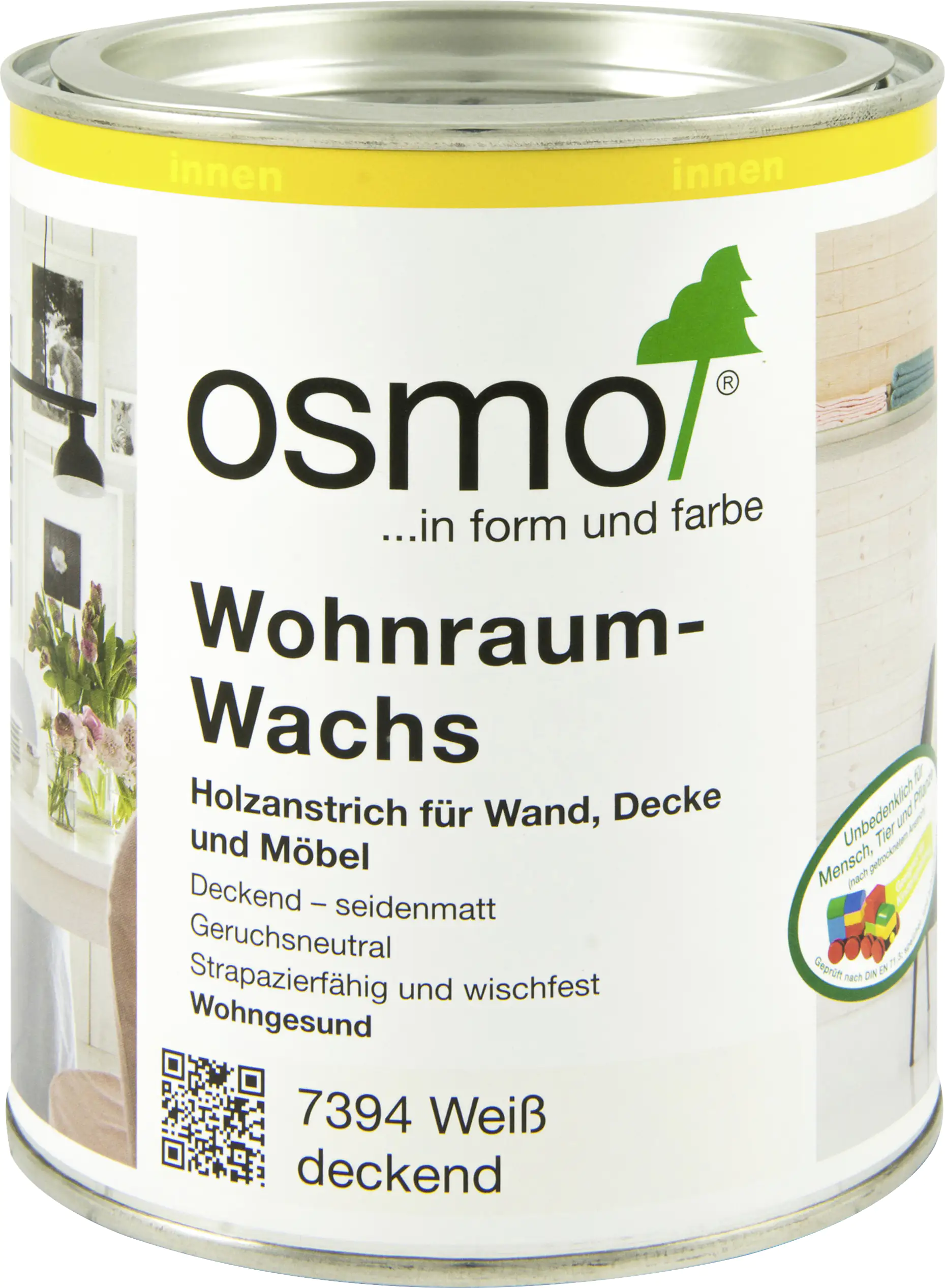 Osmo Wohnraum - Wachs 750 ml weiß deckend