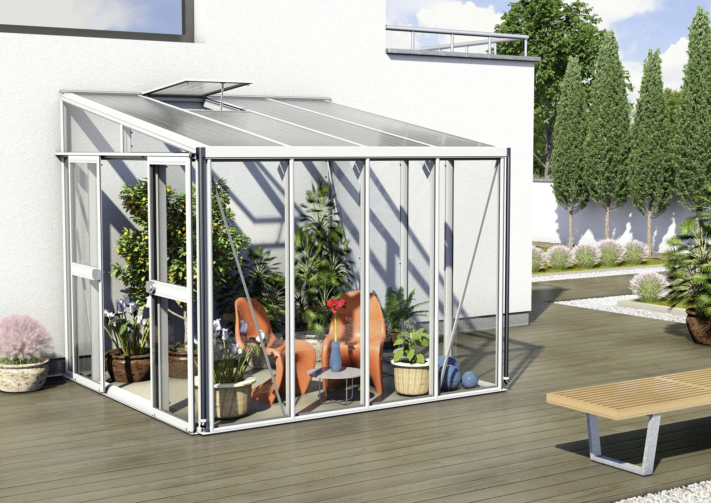 Vitavia Anlehngewächshaus Helena 7000 268 x 281 cm 3 mm ESG