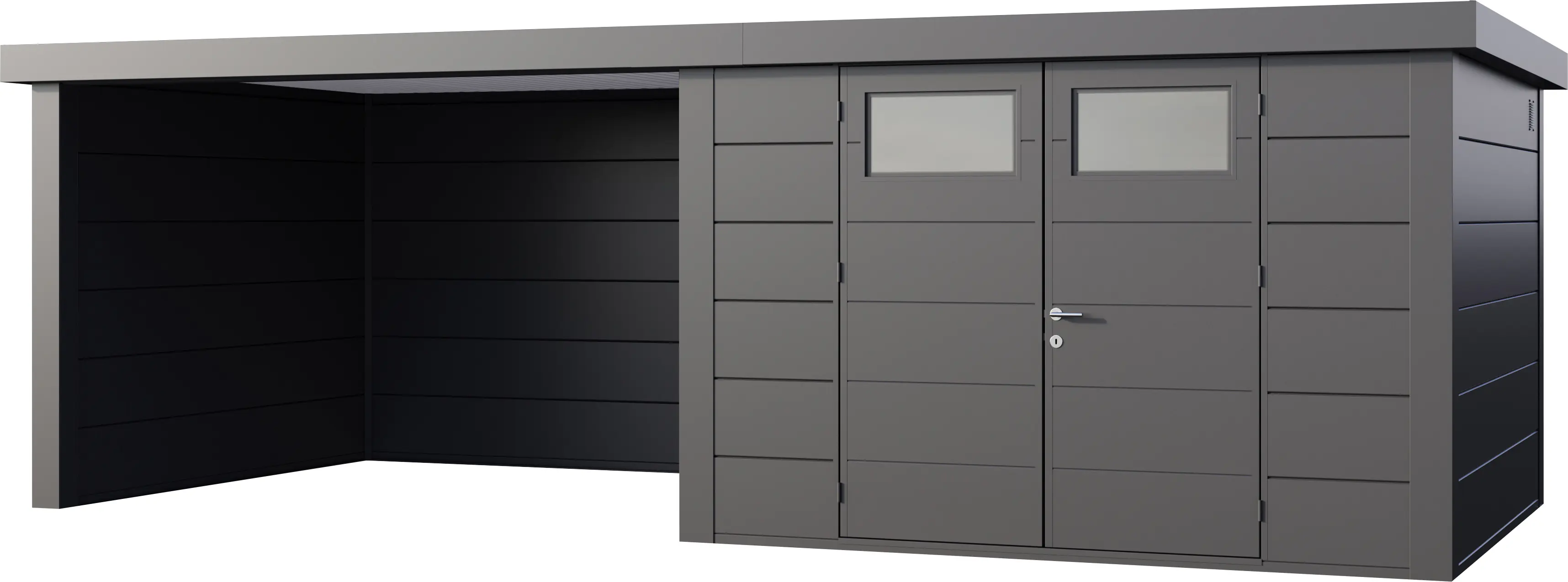 Telluria Gerätehaus Classico Lounge XL 3330 links granitgrau 792 x 298 cm