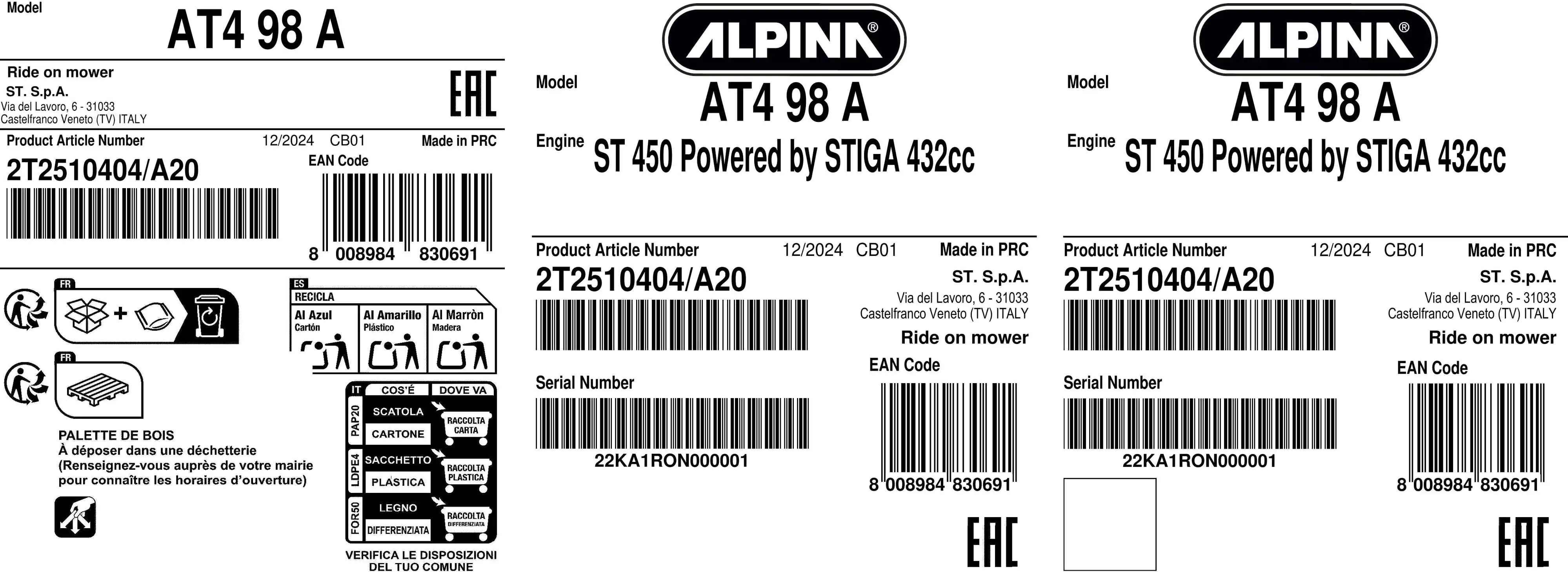 Alpina Benzin Rasentraktor AT4 98 A, 7,2 kW, 98 cm Schnittbreite inklusive Mulchfunktion