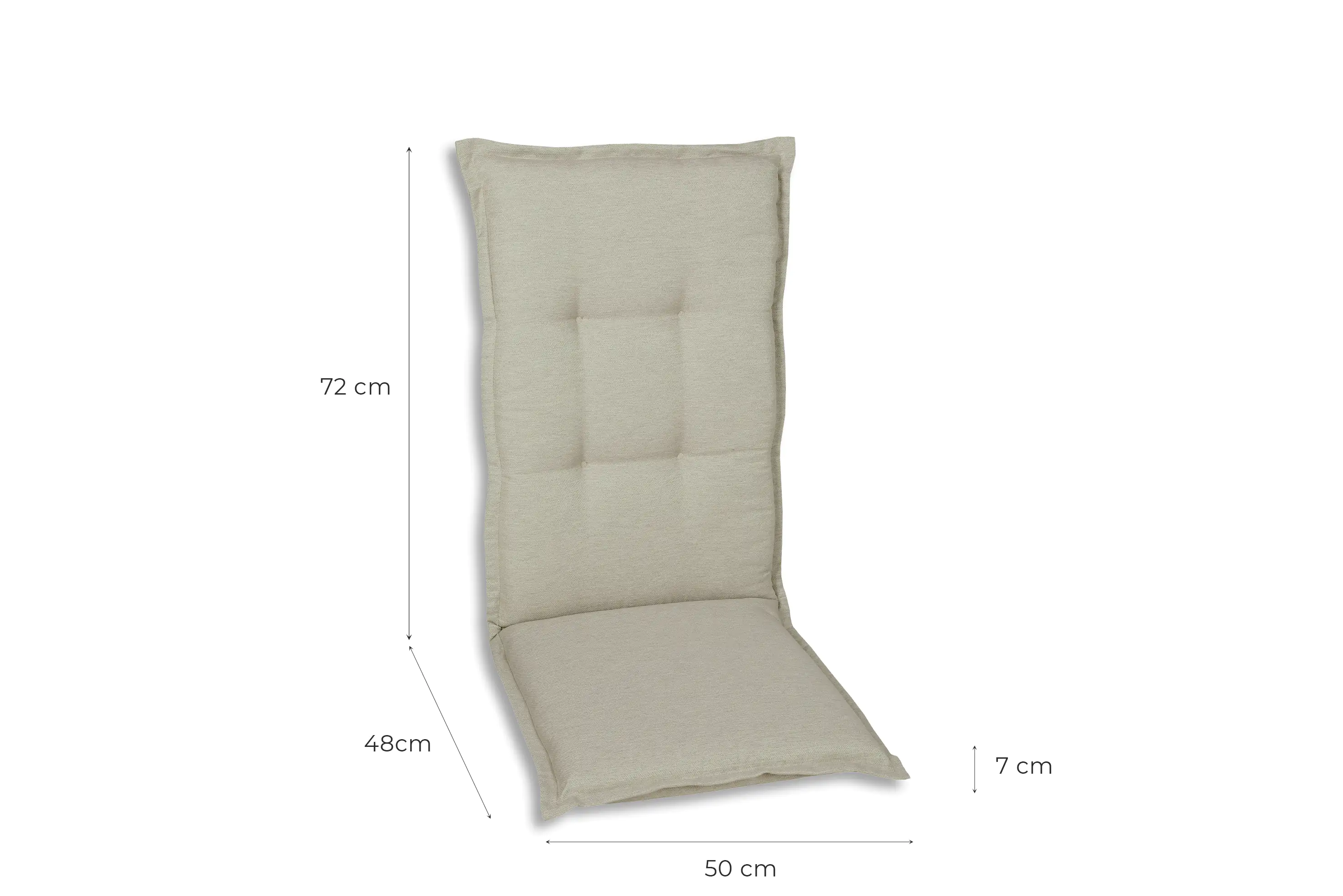 GO-DE Hochlehner-Auflage 120 cm x 50 cm x 7 cm, beige