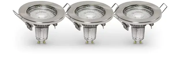 Ledvance LED Einbauleuchte 3-er Set GU10 nickel gebürstet rund