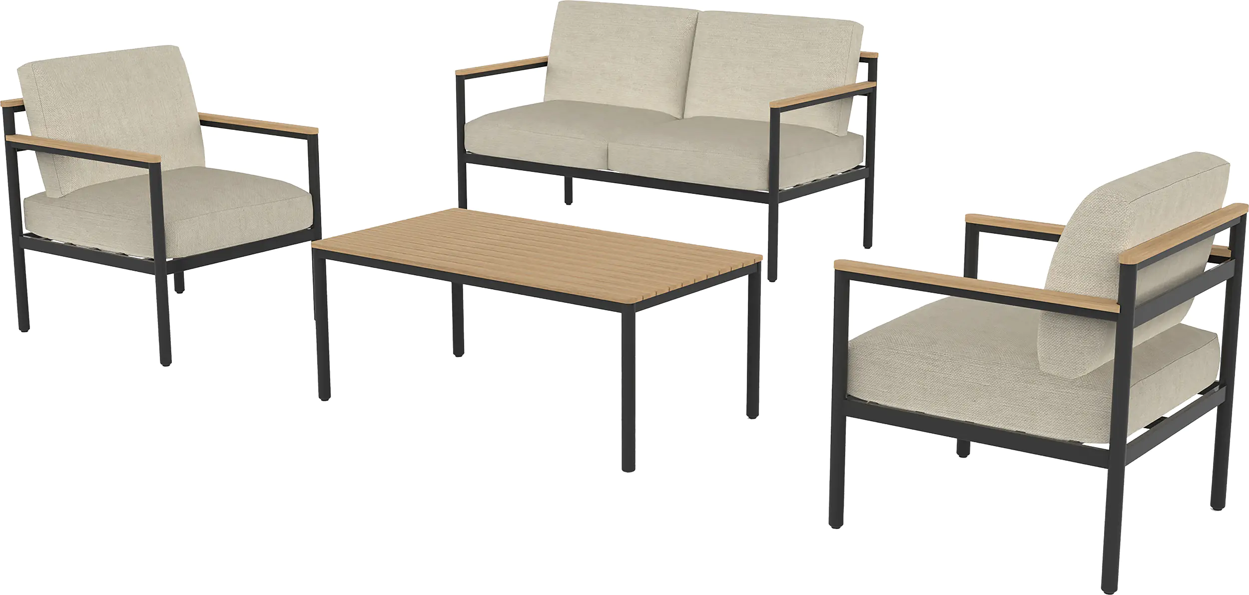 Primaster Gartenmöbel-Set Positano Holz/Aluminium